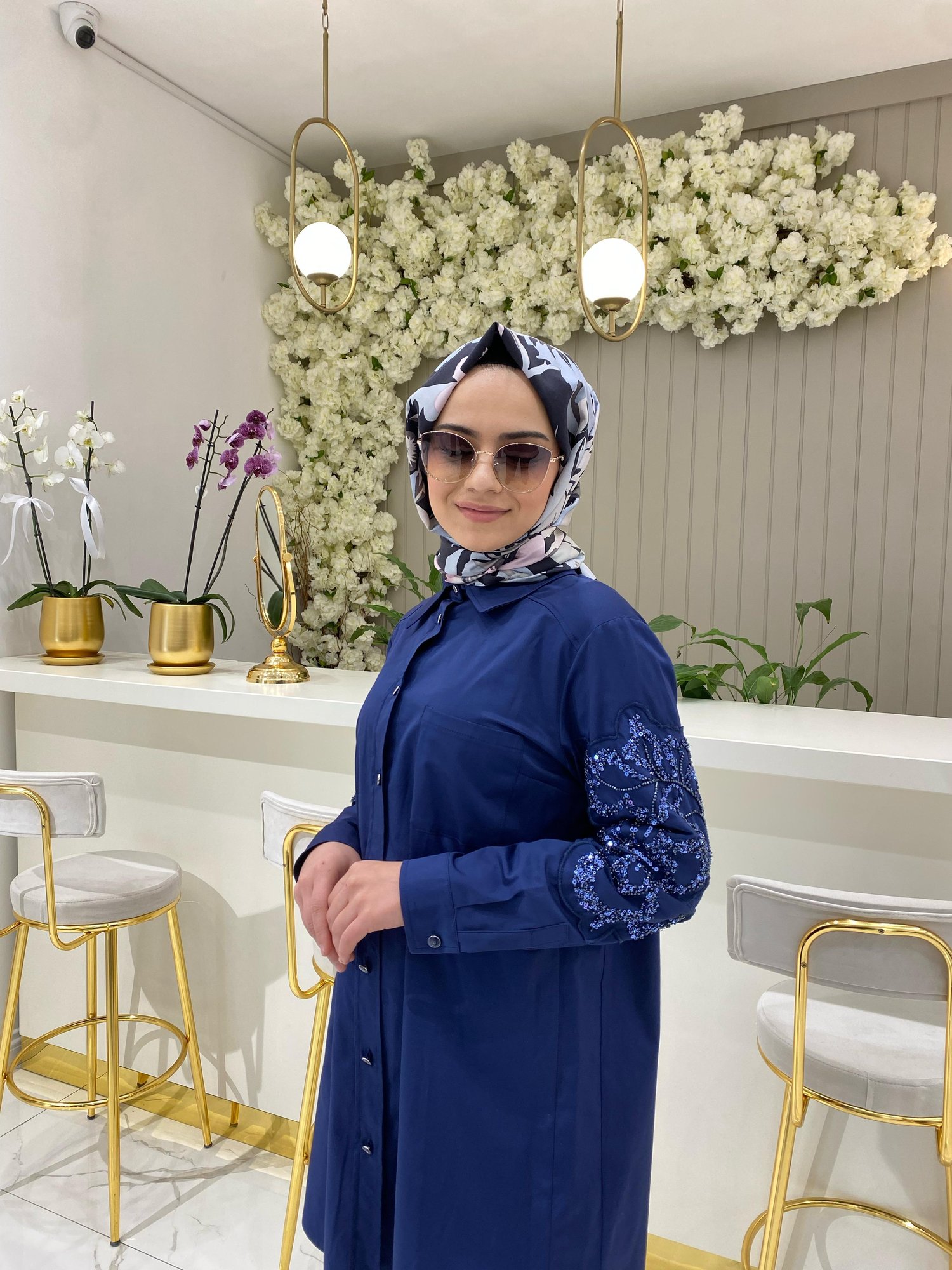 Fuat Gürşen Kol Detaylı Tunik 3320 - LACİVERT