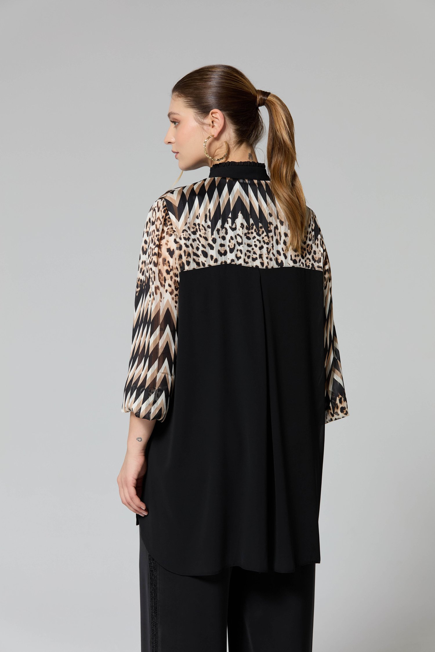 Fuat Gürşen Leopar Tunik 3305 - SİYAH