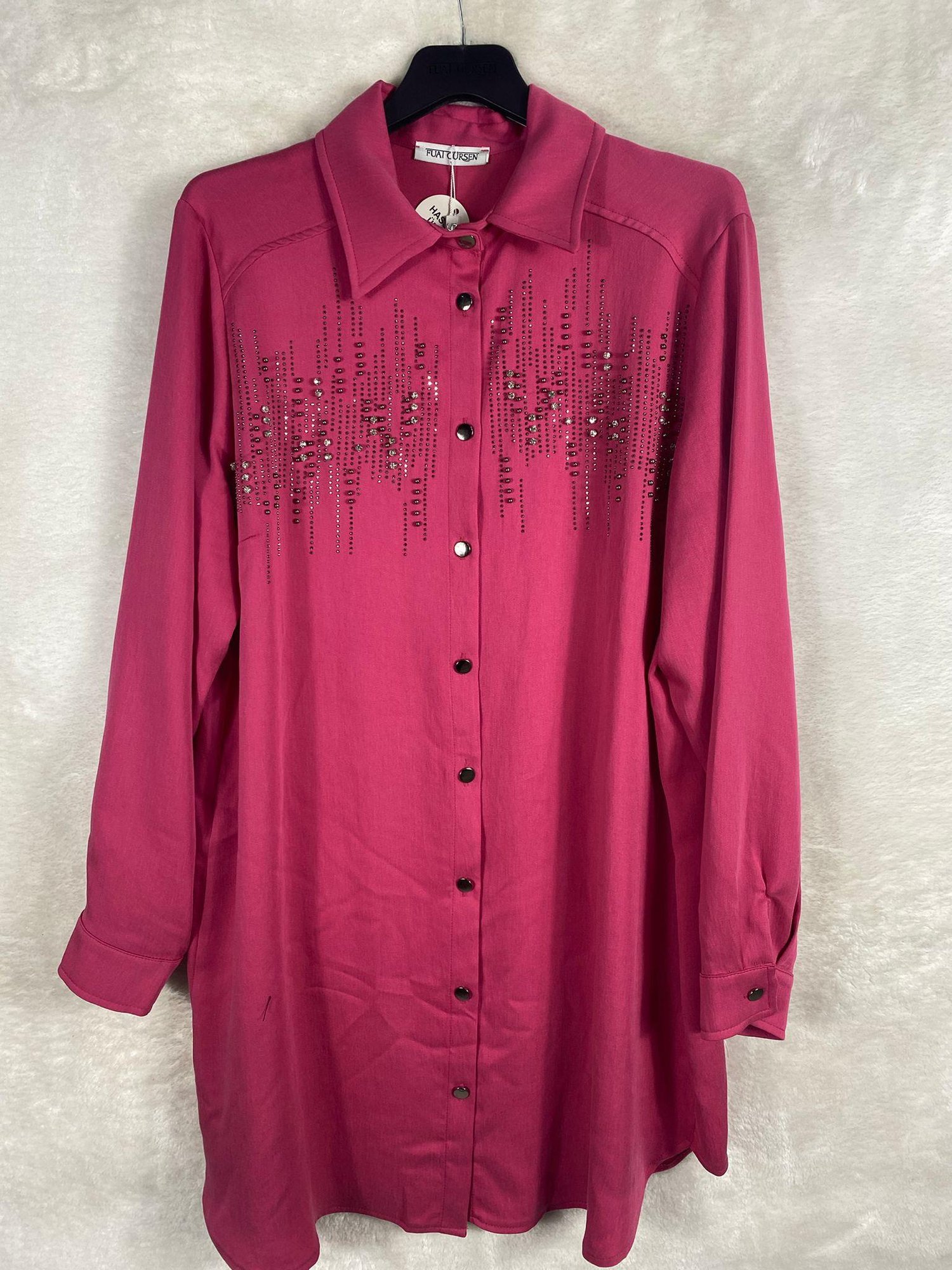 Fuat Gürşen Taş Baskılı Tunik 1305 - PEMBE
