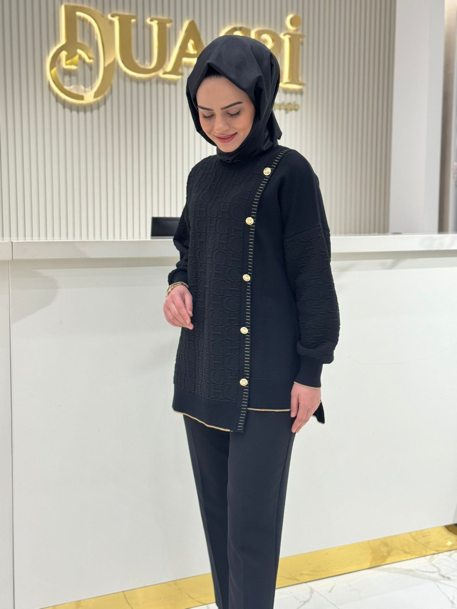 Ghisa 4801  Asimetrik Triko Mixli Tunik