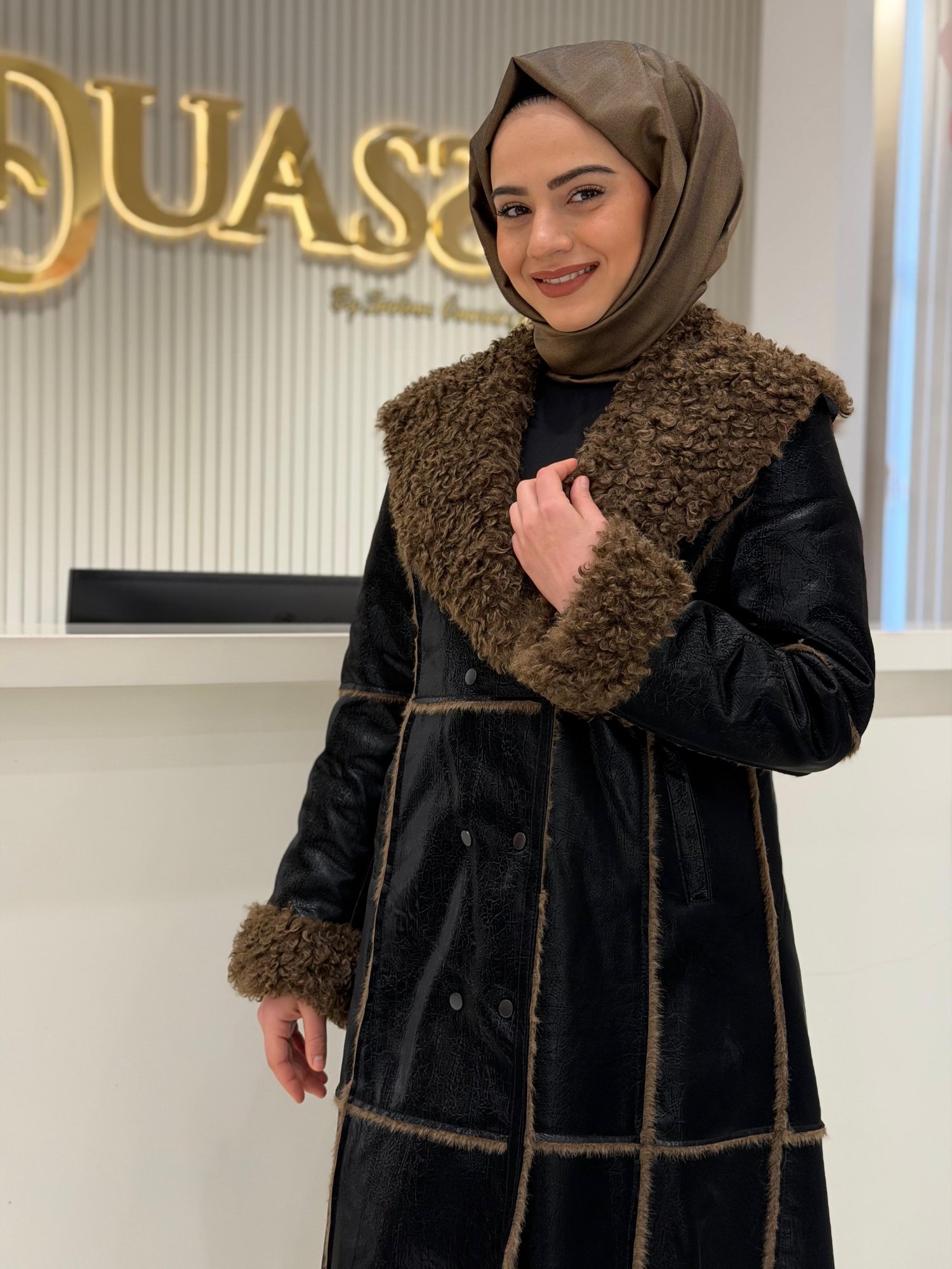 Ghisa 6541 Ghisa Kürk Yaka Deri Kaban