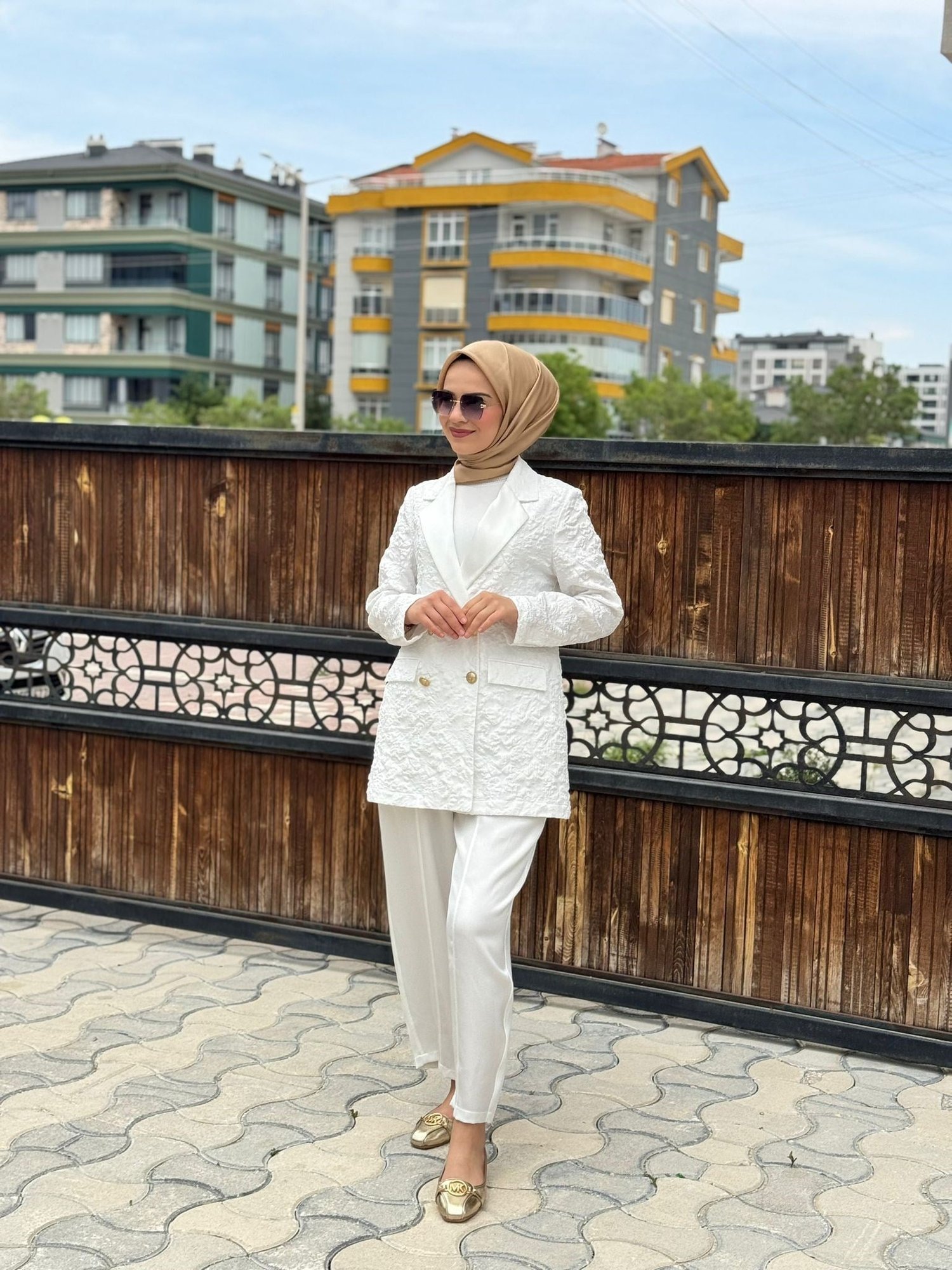 Ghisa Blazer Takım 3110 - Beyaz