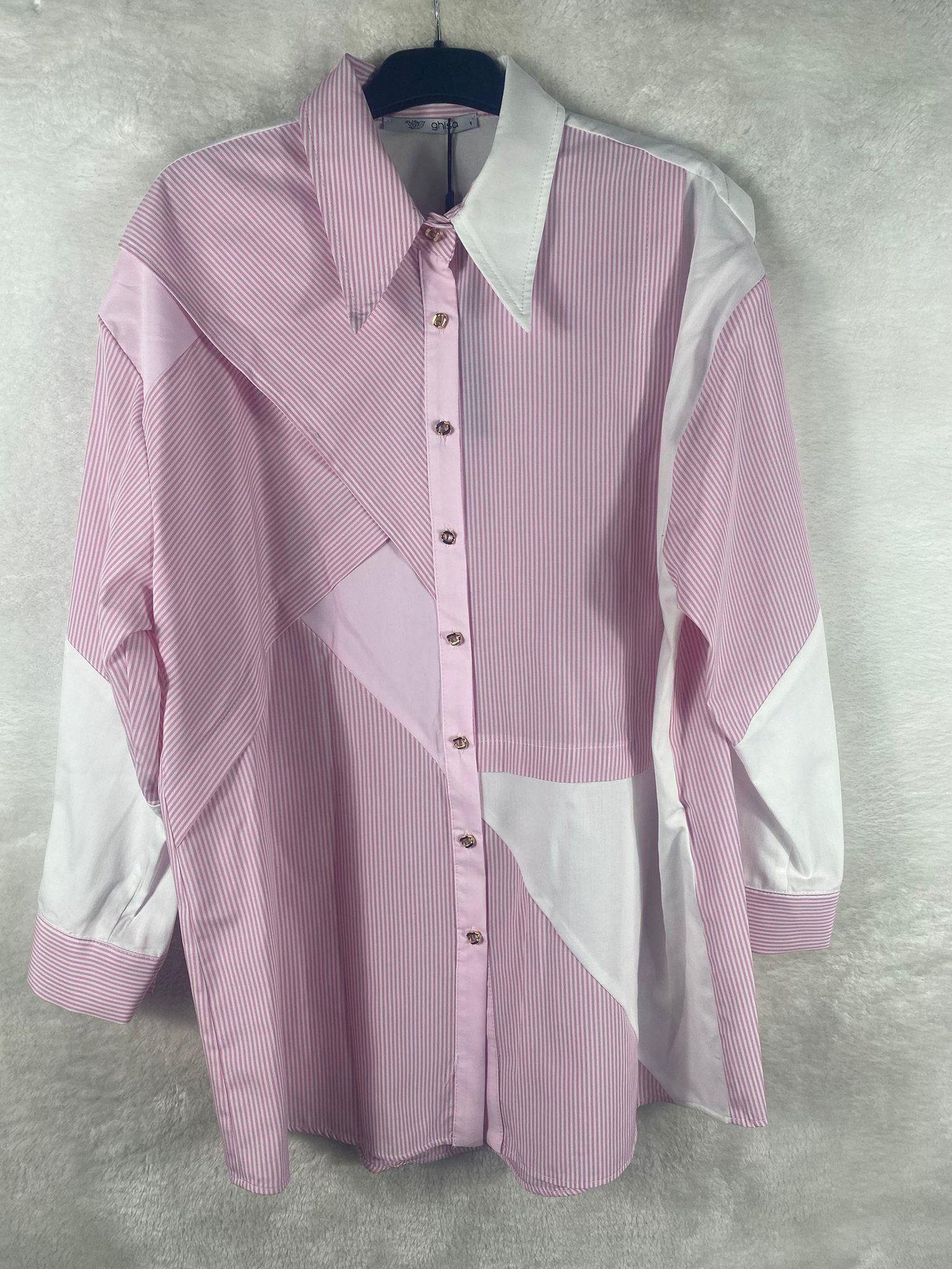 Ghisa Bloklu Çizgili Tunik 4513 - PEMBE