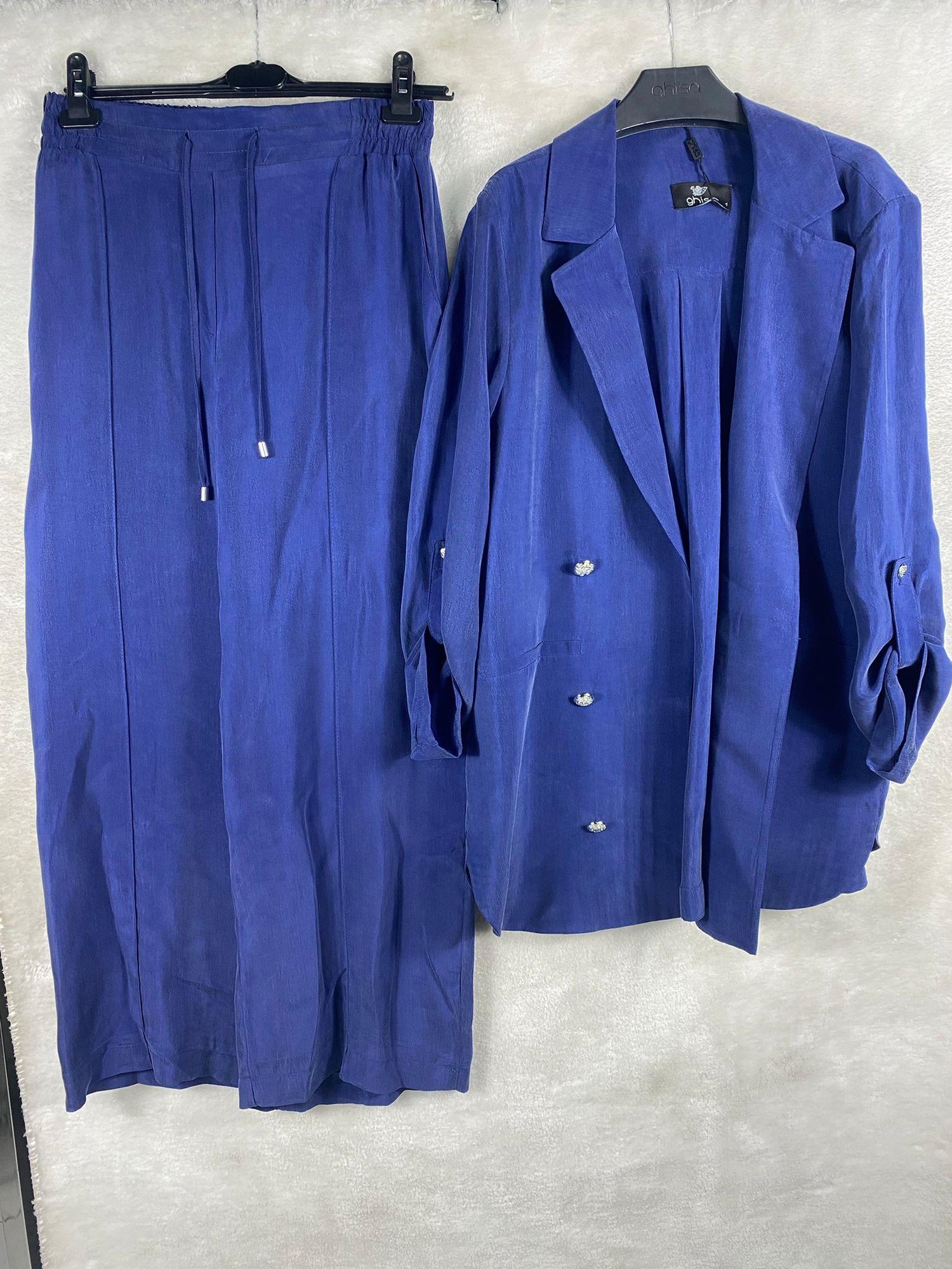 Ghisa Ceketp Pantolon Takımı 3595 - MAVİ