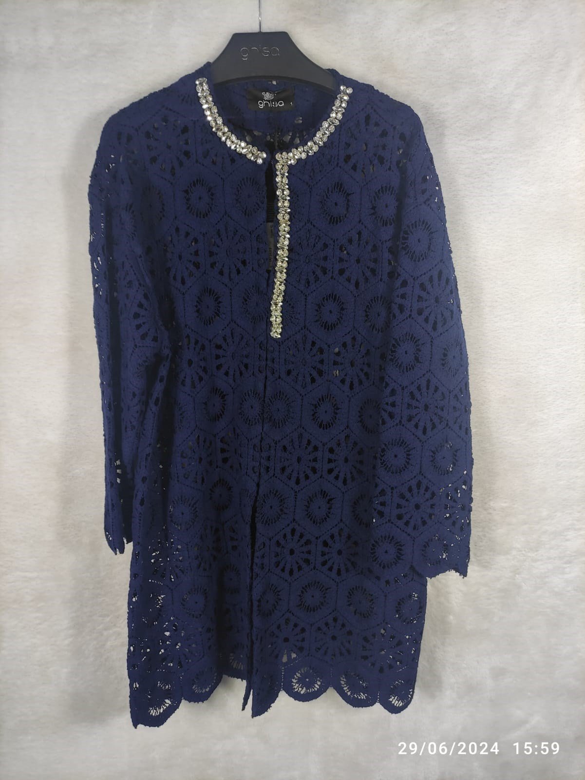 Ghisa Dantel Ceket 3864 - LACİVERT