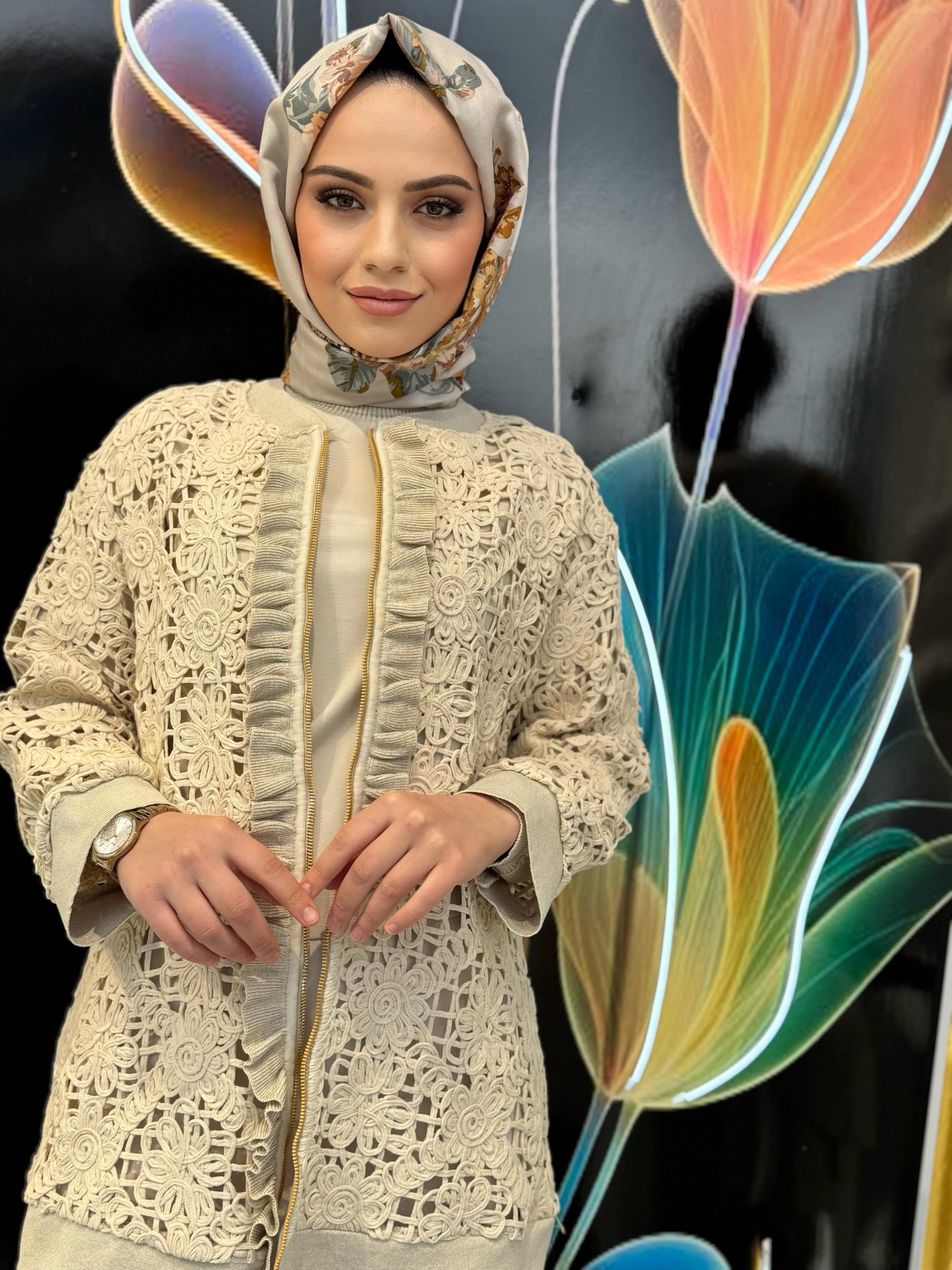 Ghisa Dantel Detaylı Ceket 3075 - TAŞ