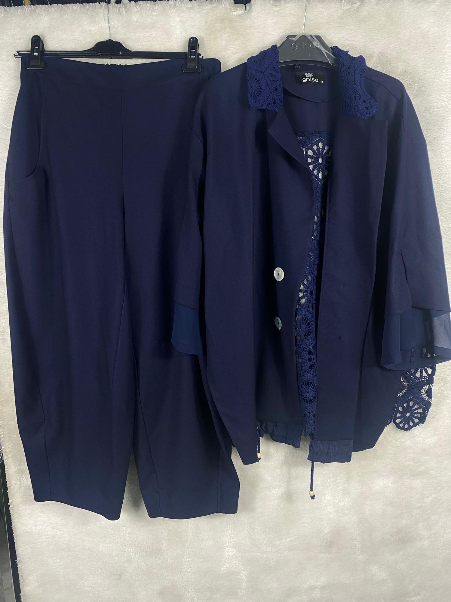 Ghisa  Dantel Detaylı Takım 3871 - LACİVERT