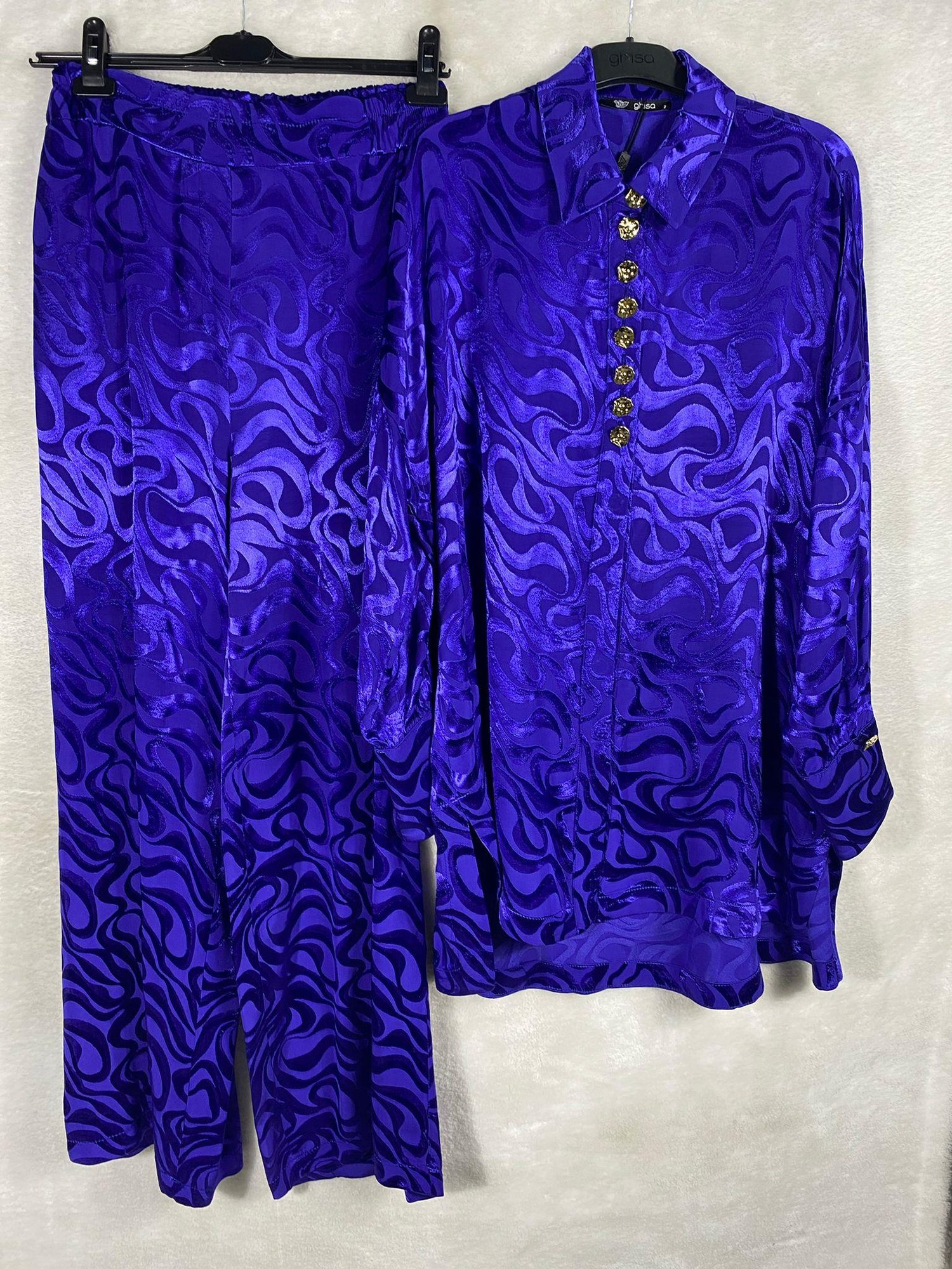 Ghisa Düğme Detaylı Tunik Pantolon Takımı 4634 - MOR