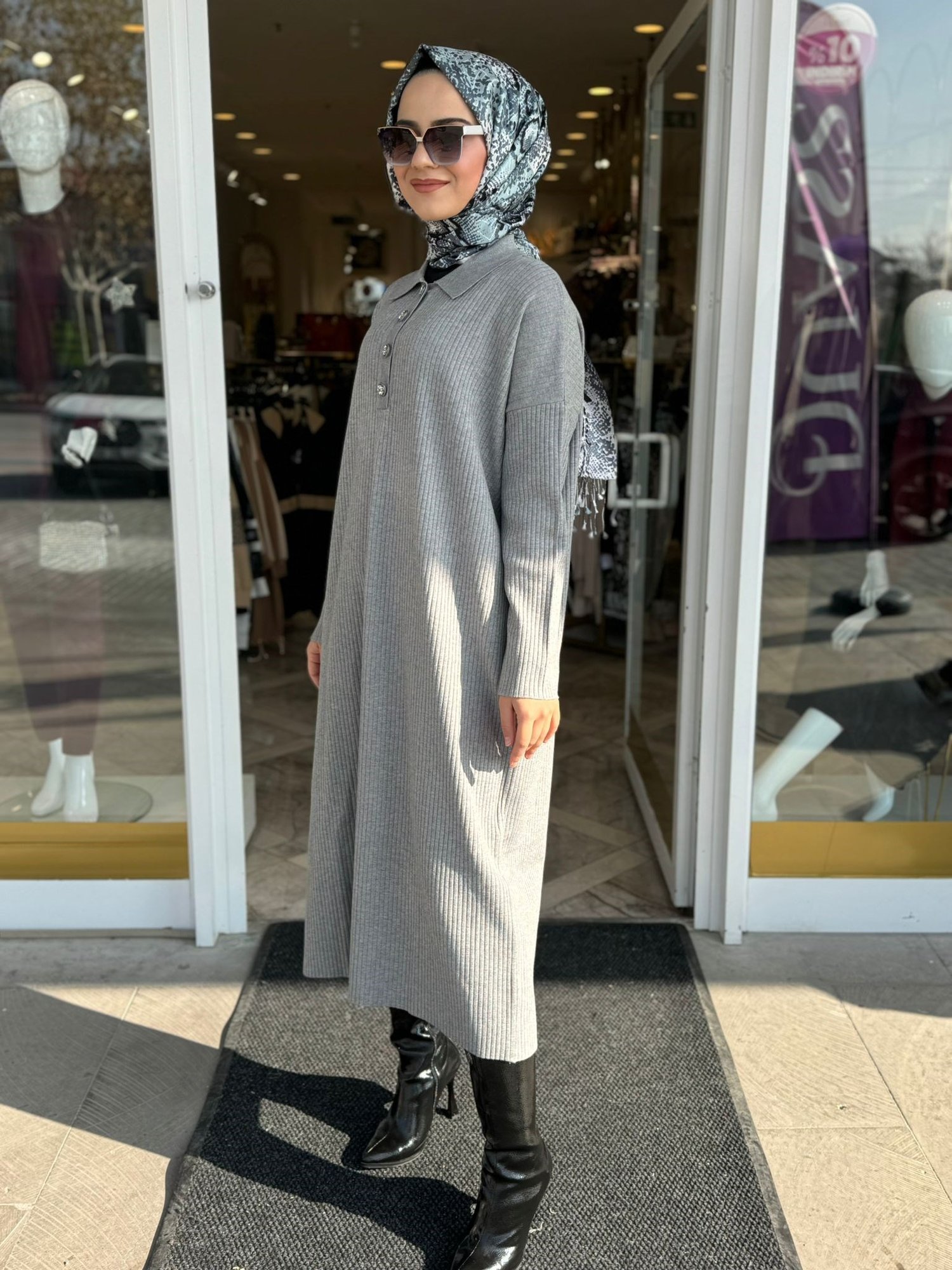 Ghisa Elbise 4828 - GRİ
