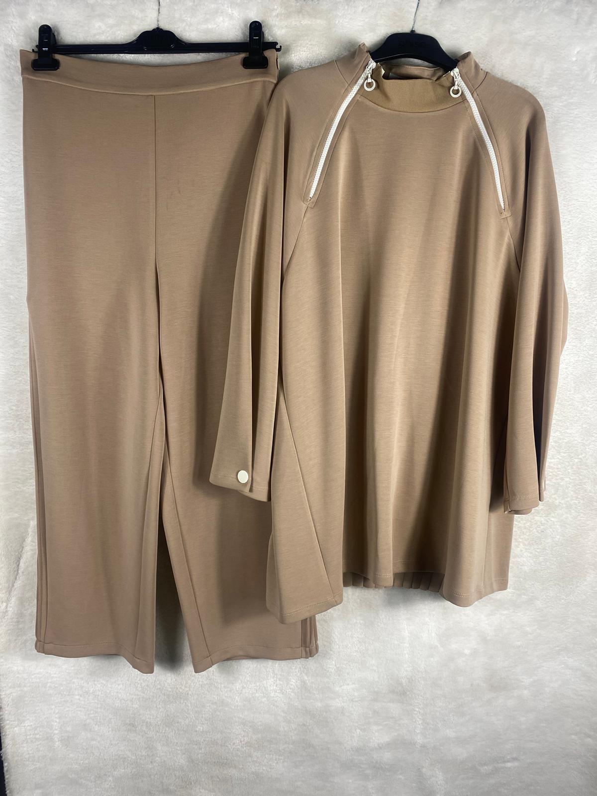 Ghisa Fermuarlı Tunik Pantolon Takımı 4531 - CAMEL