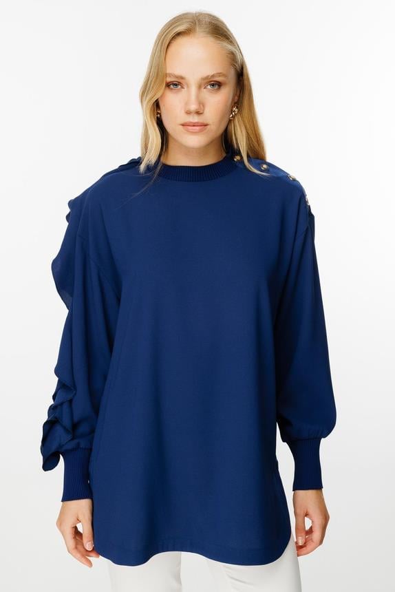 Ghisa Kol Detaylı Tunik 4481 - LACİVERT