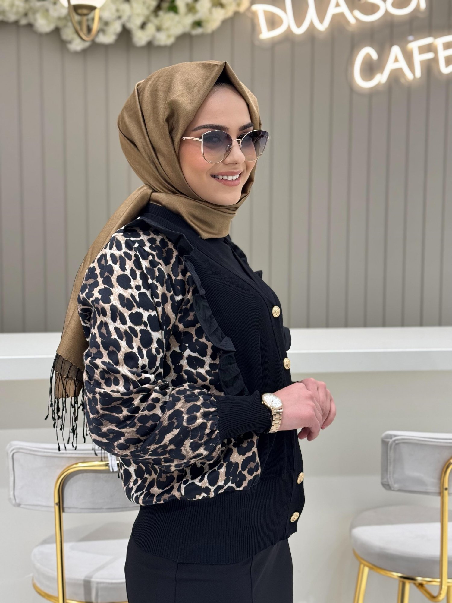 Ghisa Leopar Hırka 3096 - SİYAH
