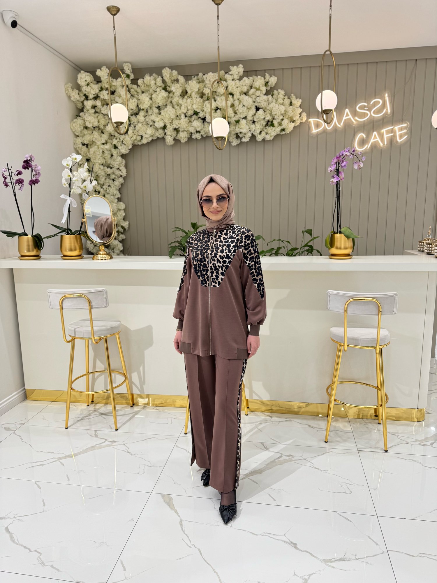 Ghisa Leopar Takım 4860 - KAHVE