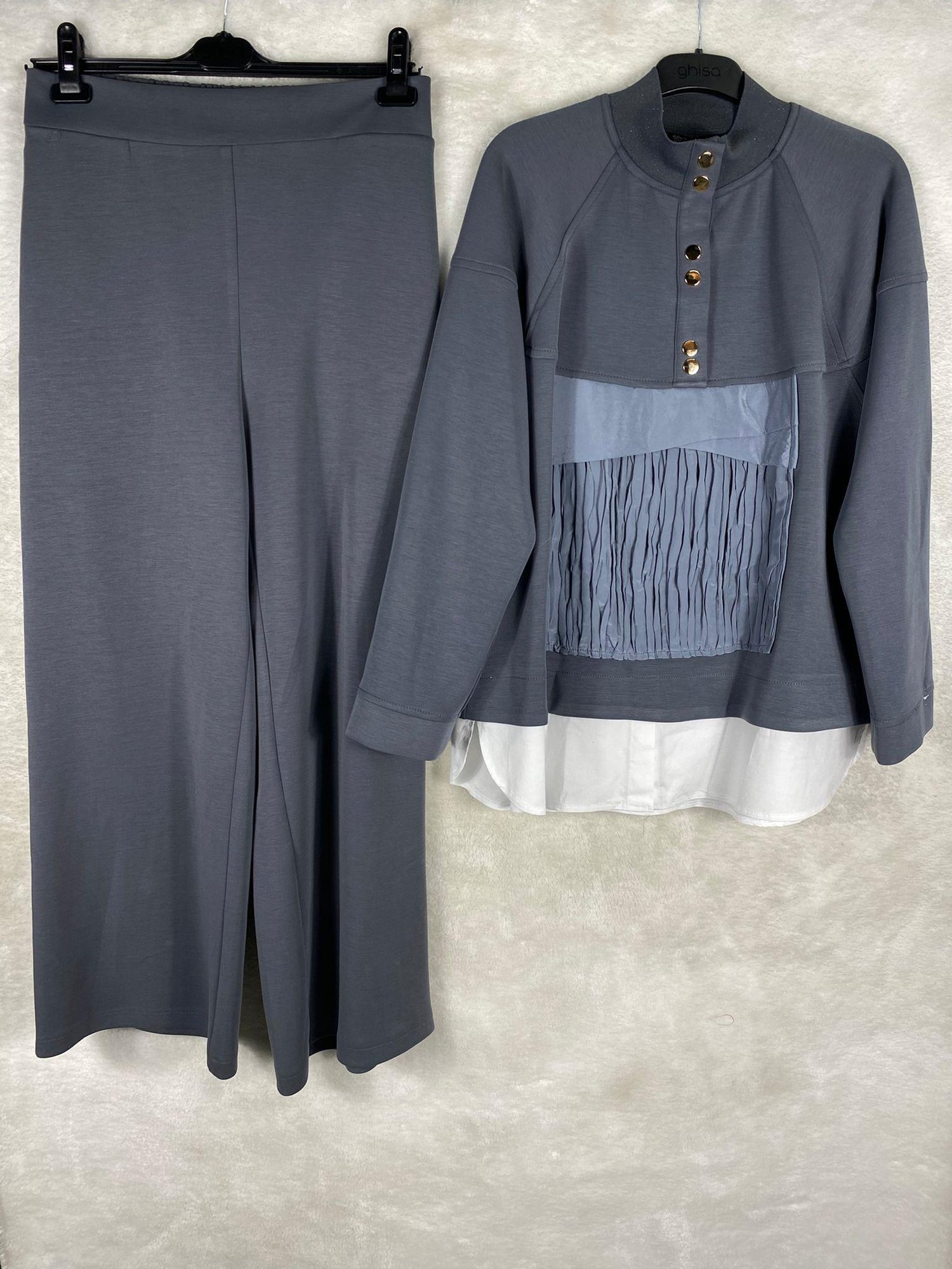 Ghisa Parçalı Tunik Pantolon Takımı 4596 - GRİ
