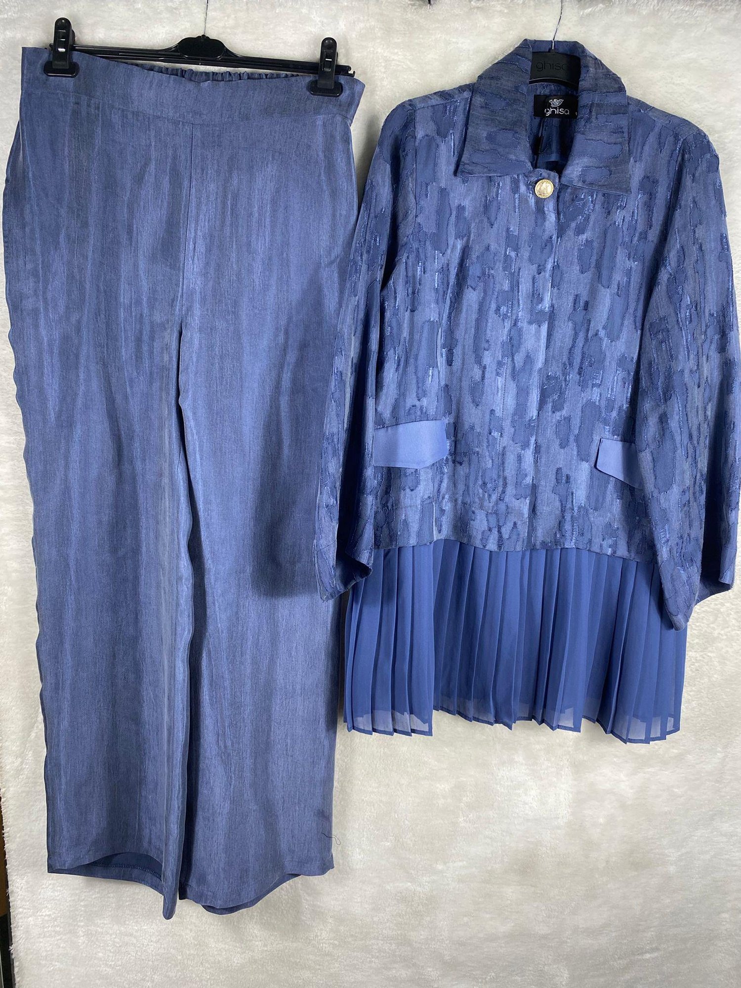 Ghisa Piliseli Ceket Pantolon Takımı 3399 - MAVİ