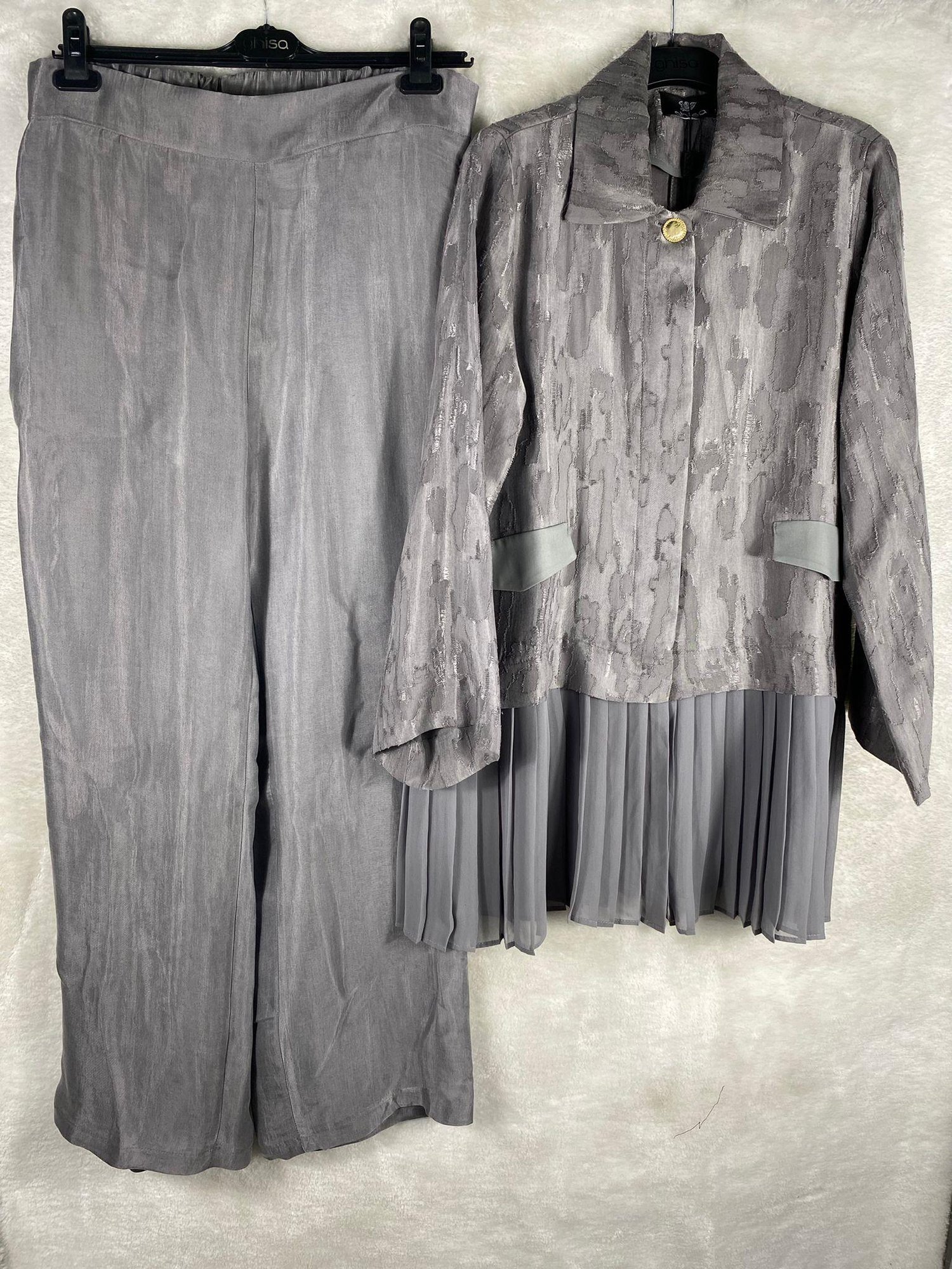 Ghisa Piliseli Ceket Pantolon Takımı 3399 - GRİ