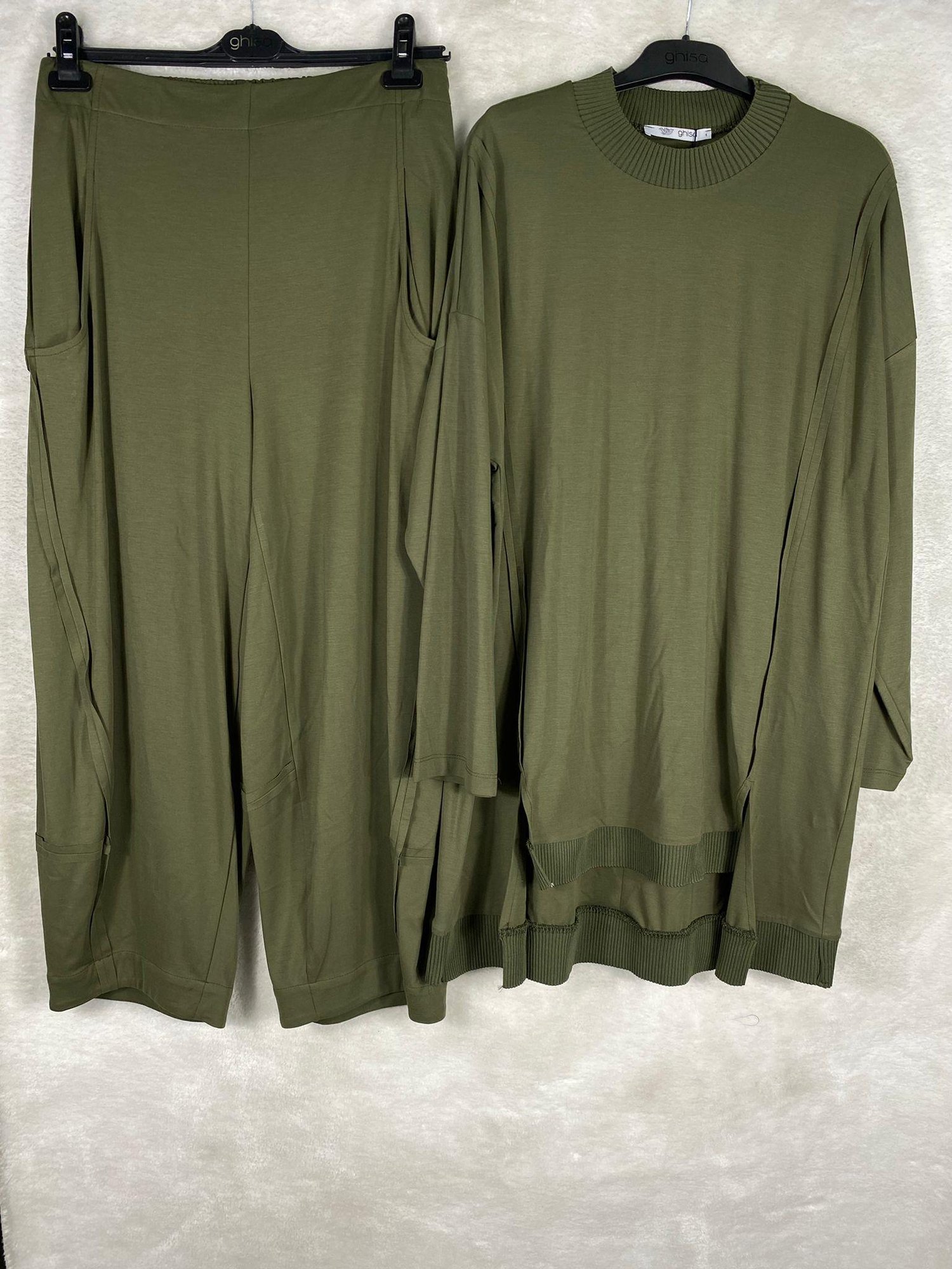 Ghisa Ribana Detaylı Tunik Pantolon Takımı 4554 - HAKİ