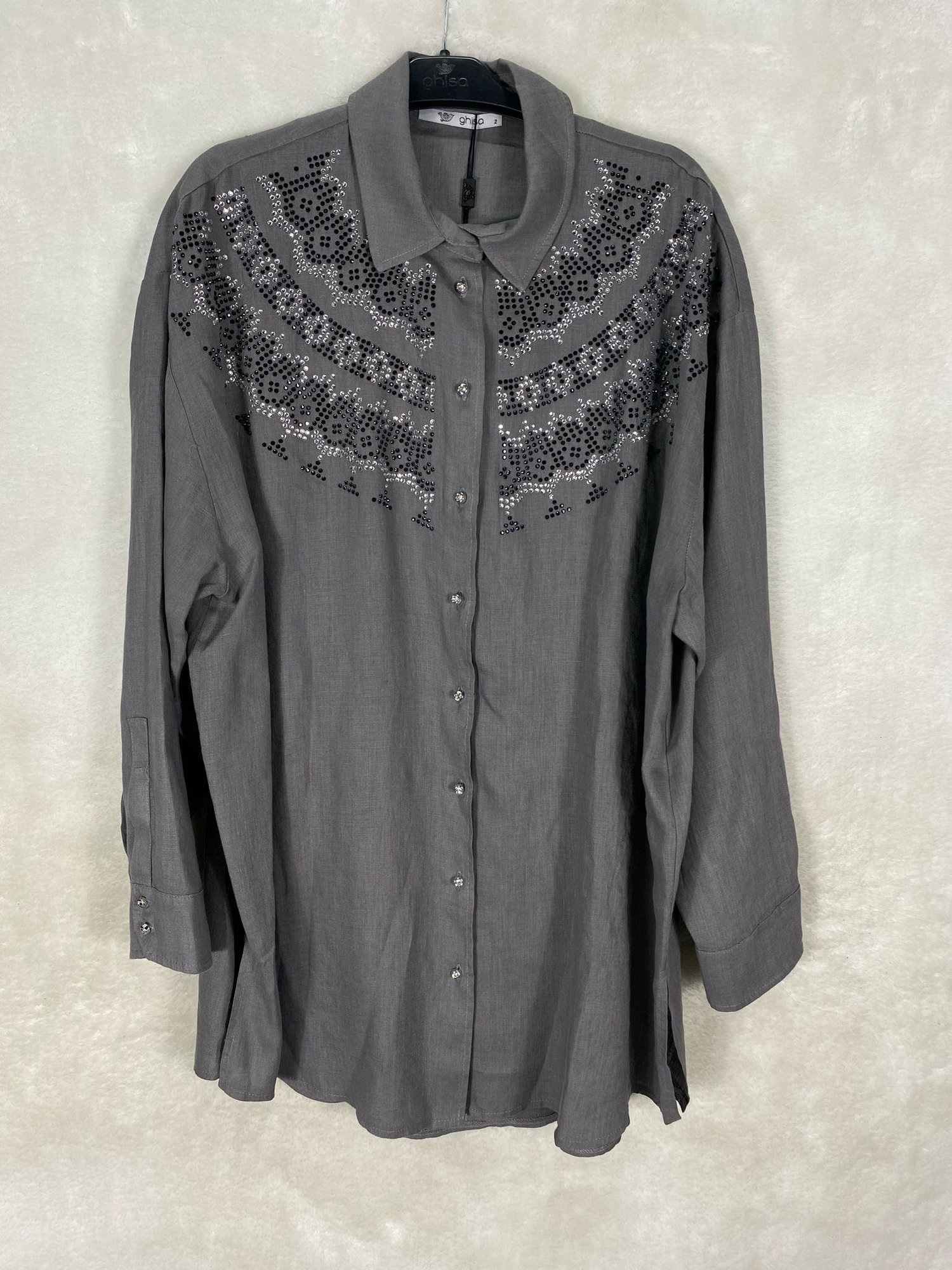 Ghisa Taş Dizgili Tunik 4488 - GRİ