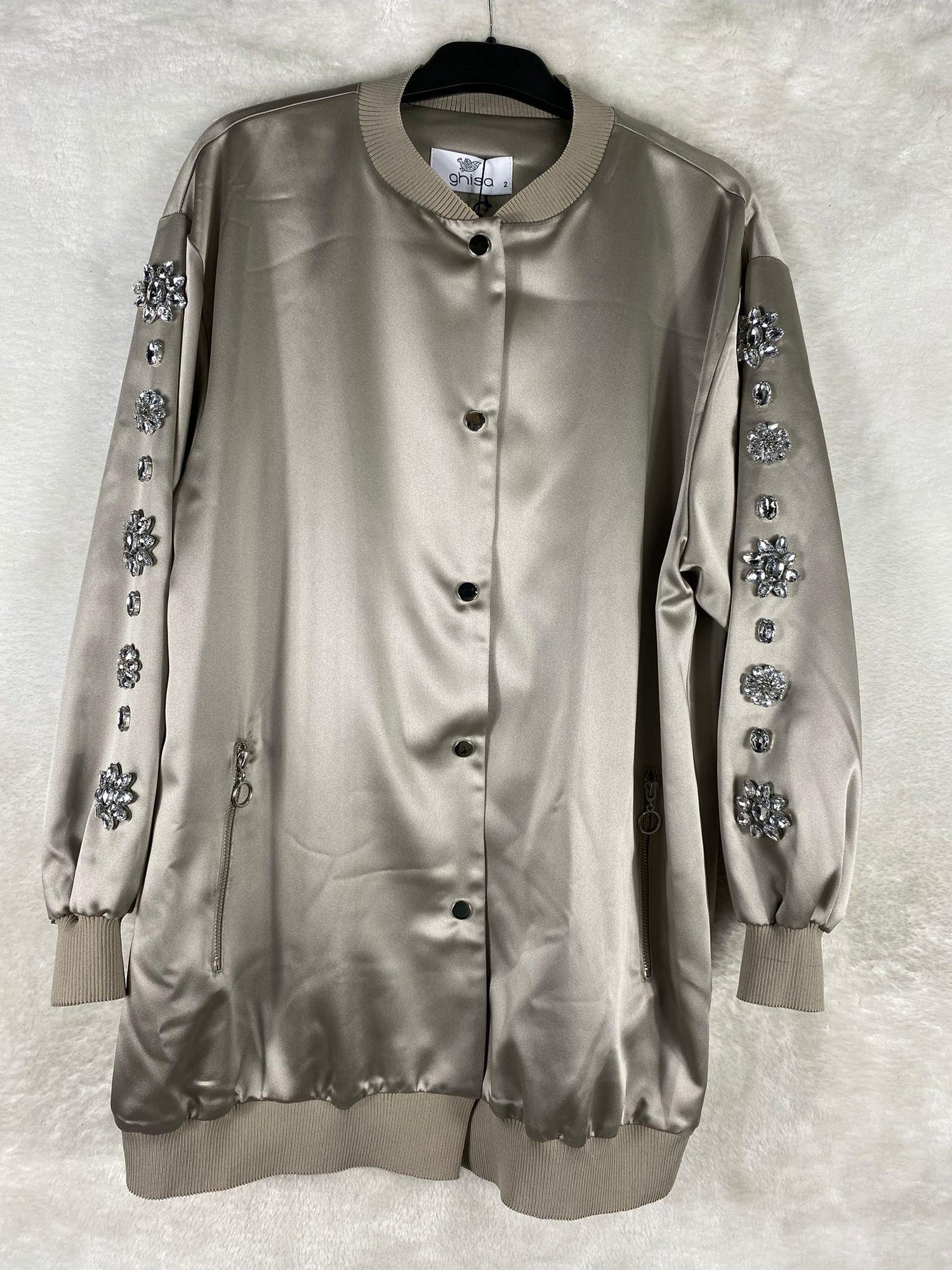 Ghisa Taş Süslemeli Bomber Ceket 3685 - TAŞ