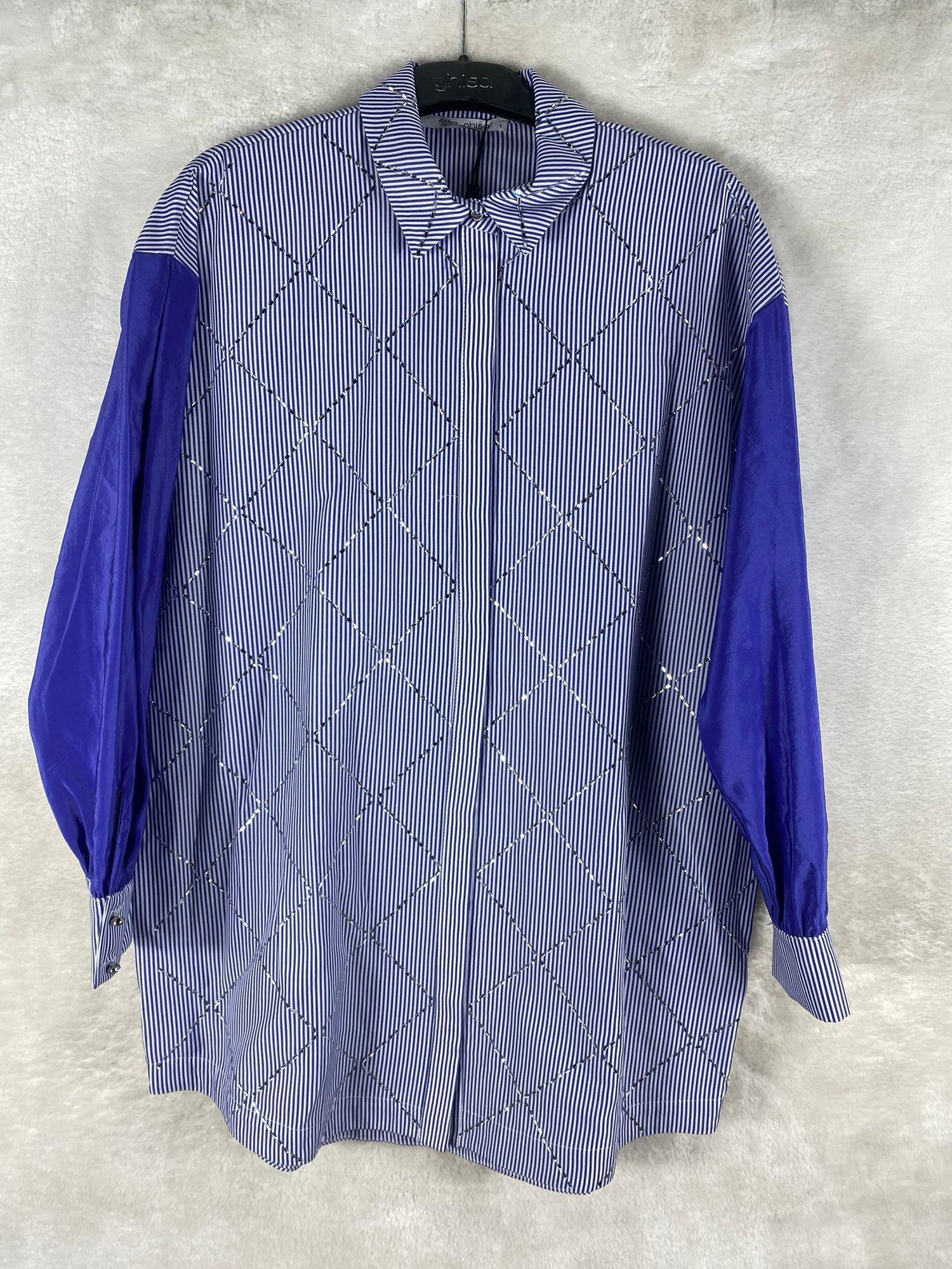 Ghisa Taş Süslemeli Çizgili Tunik 4617 - MOR