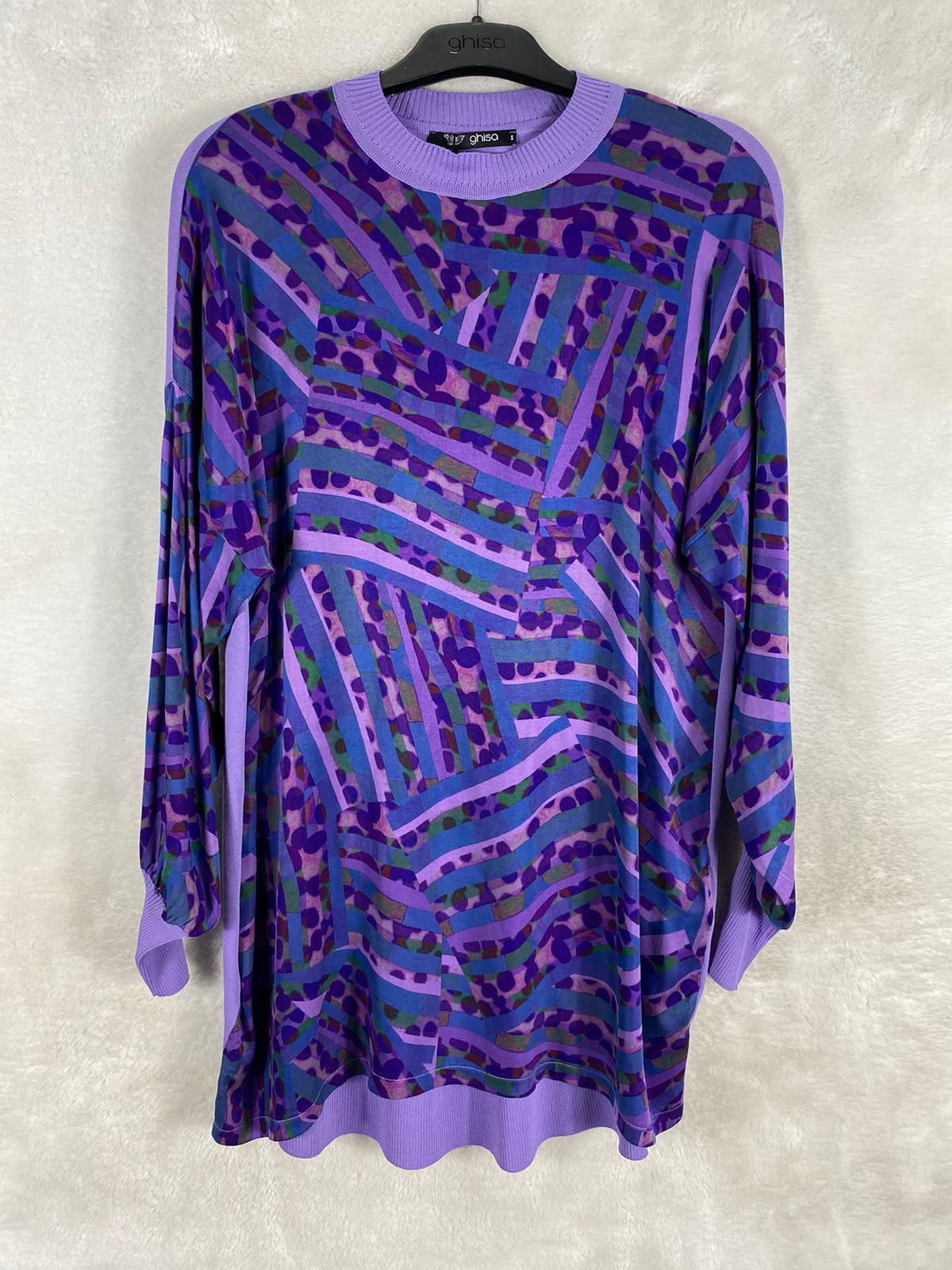 Ghisa Triko Detaylı Tunik 4582 - lila