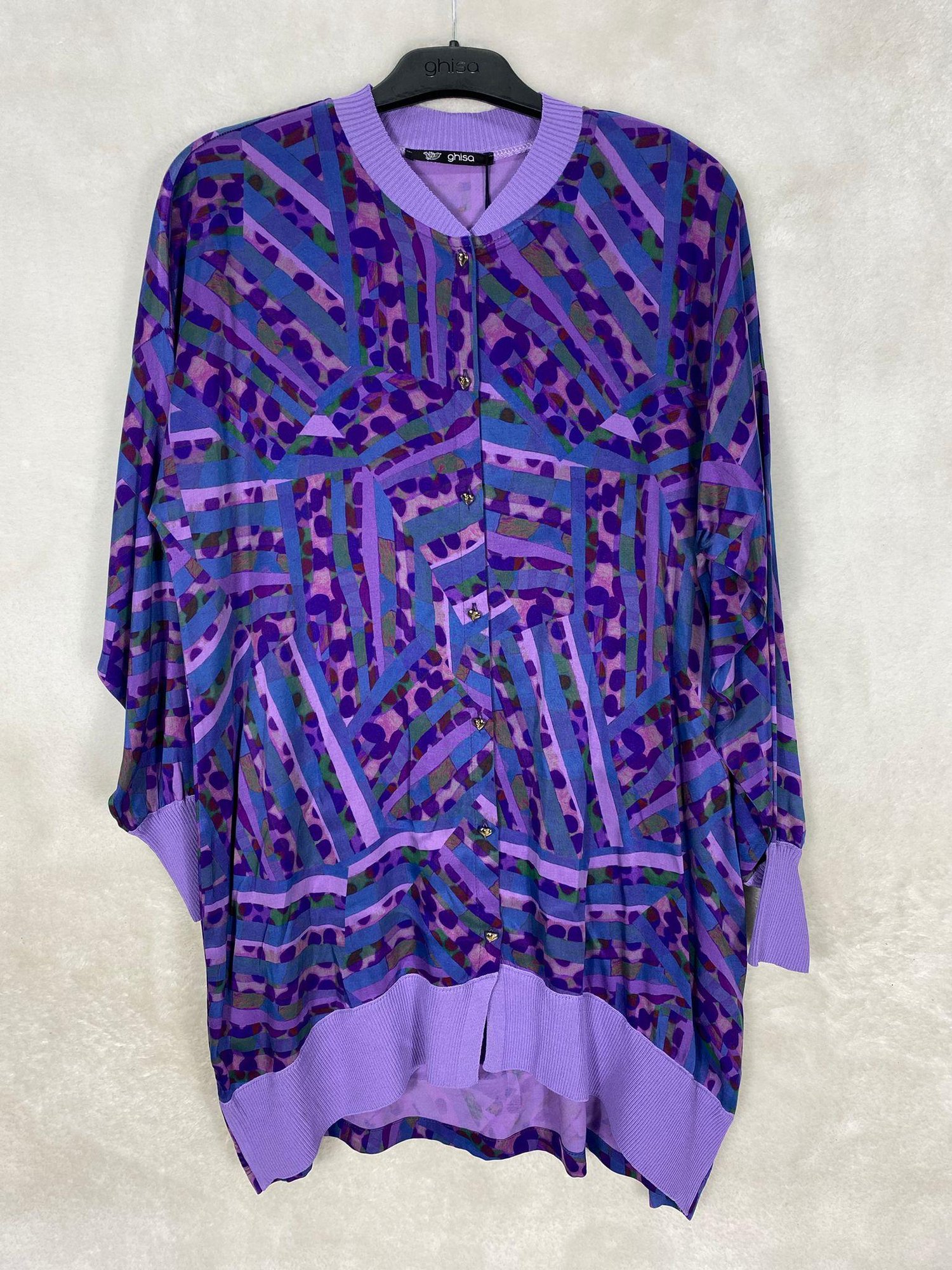 Ghisa Triko Detaylı Tunik 4584 - lila
