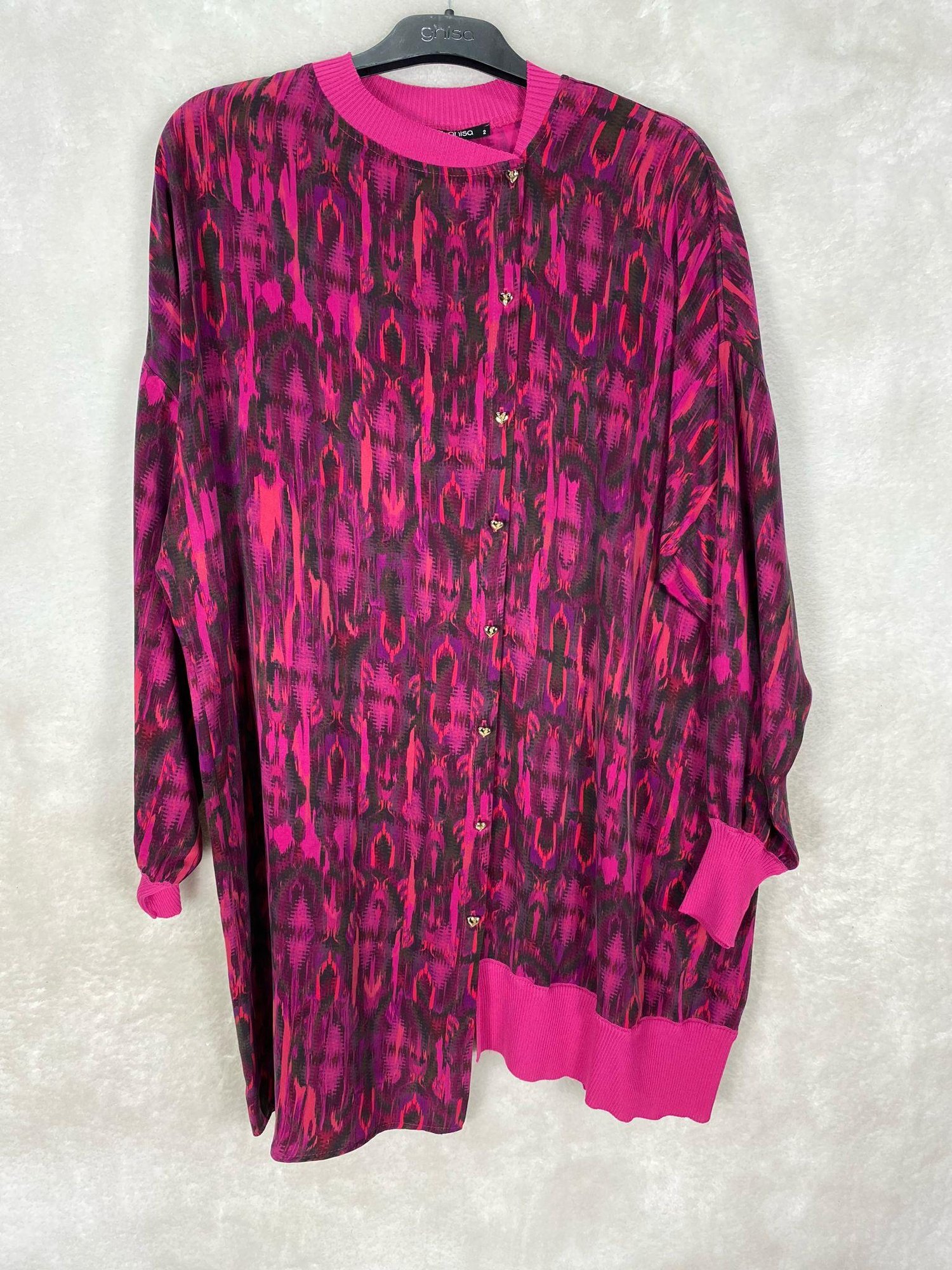 Ghisa Triko Detaylı Tunik 4585 - fuşya
