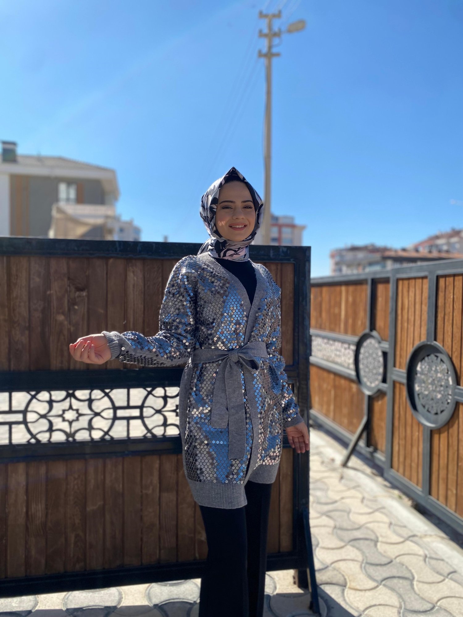 Ghisa Triko Hırka 1414 - GRİ