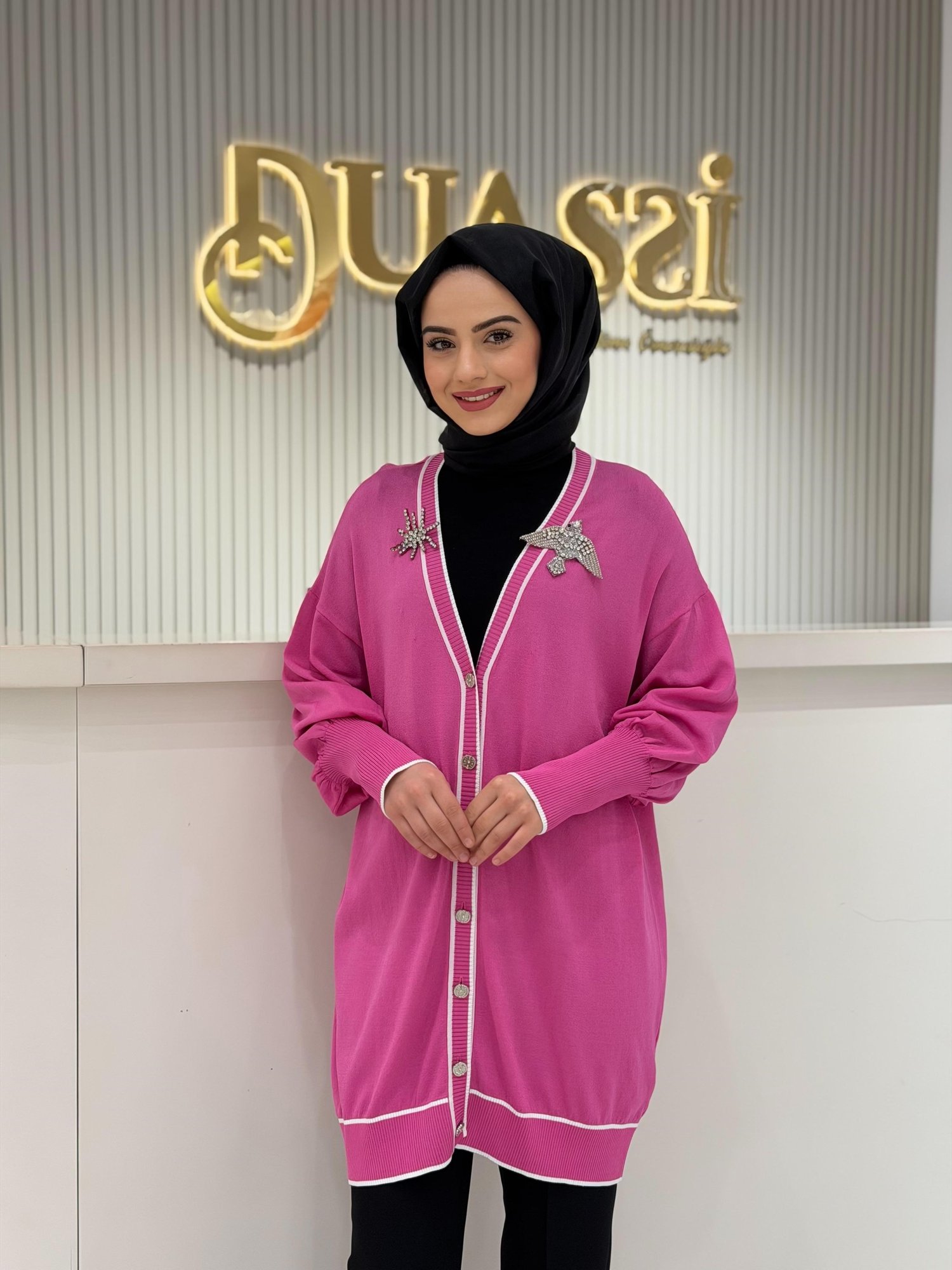 Ghisa Triko Hırka 3883 - PEMBE