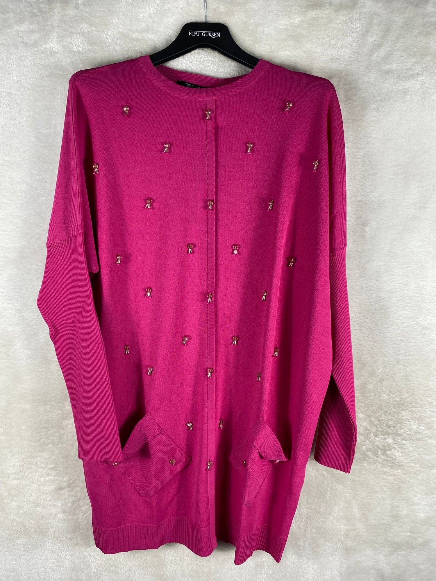 Ghisa Triko Süslemeli Tunik 4227 - fuşya