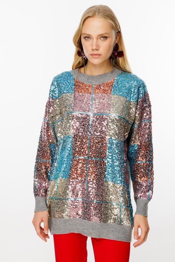 Ghisa Triko Tunik 1443 - GRİ