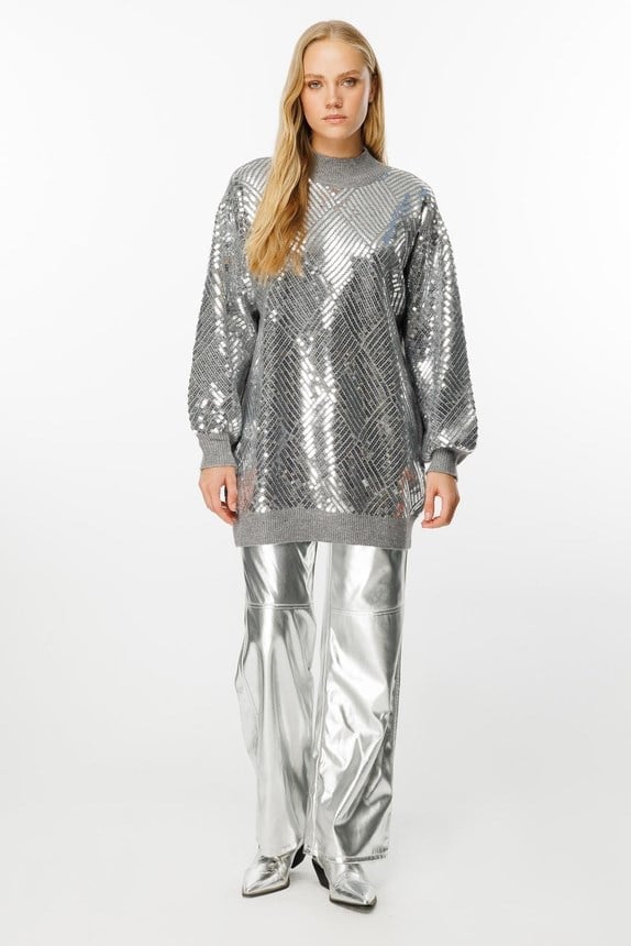 Ghisa Triko Tunik 1519 - GRİ