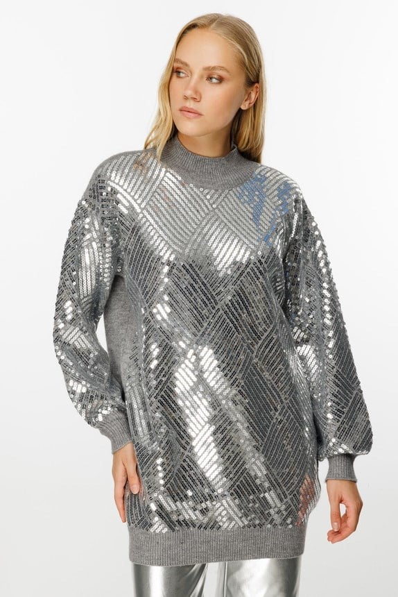 Ghisa Triko Tunik 1519 - GRİ