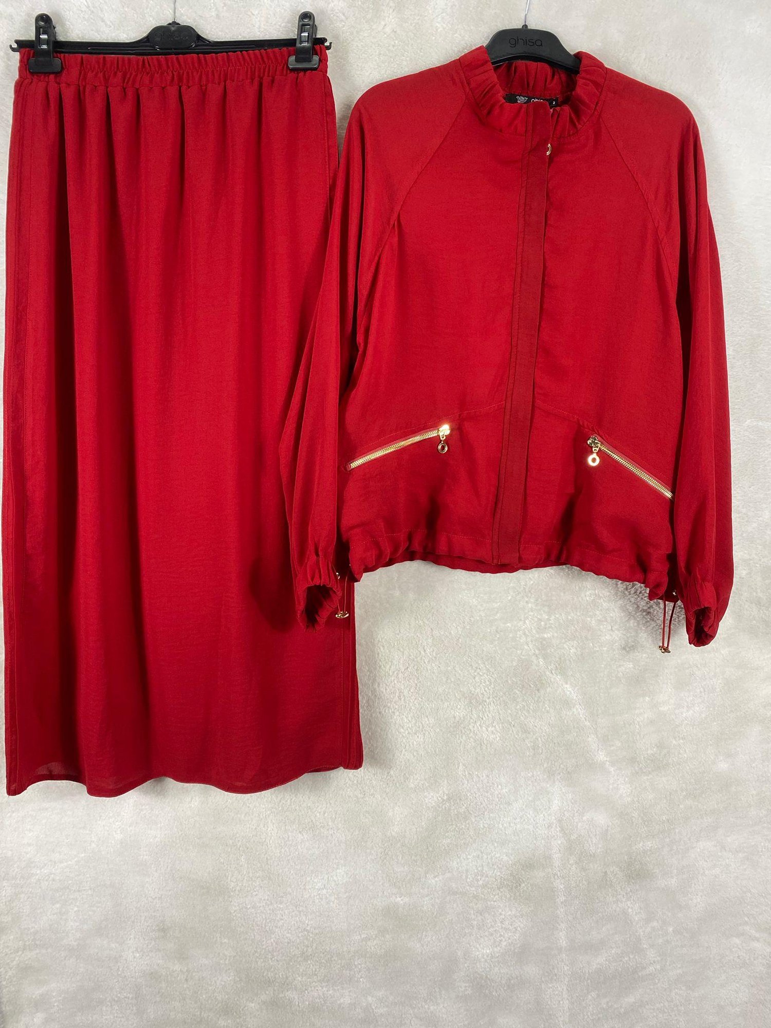 Ghisa Tunik Etek Takımı 3803 - Kırmızı