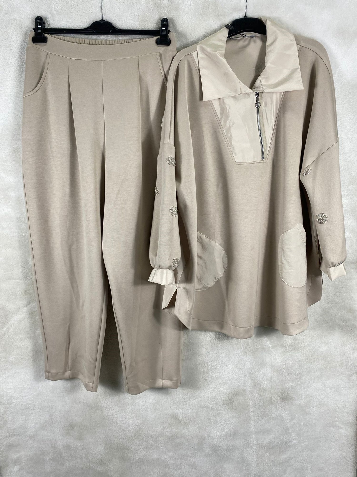 Ghisa Yaka Detaylı Tunik Pantolon Takımı 4483 - TAŞ