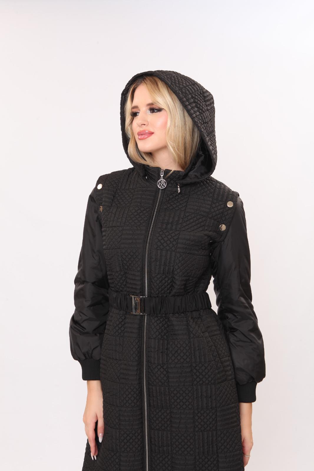 Hem Yelek Hem Kaban 28-1055 - SİYAH