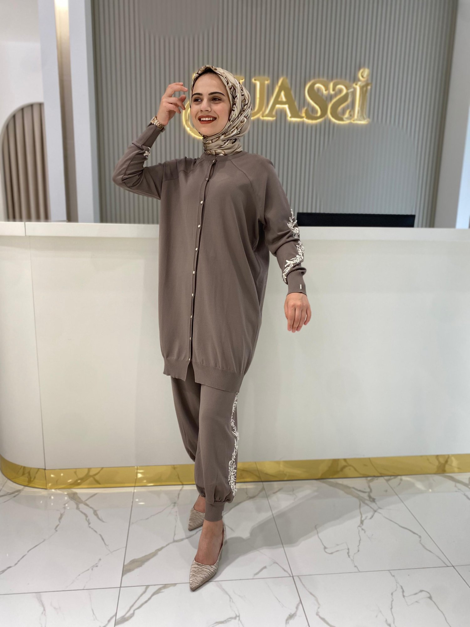 İnvee Hırka Pantolon Takımı 6846 - TAŞ