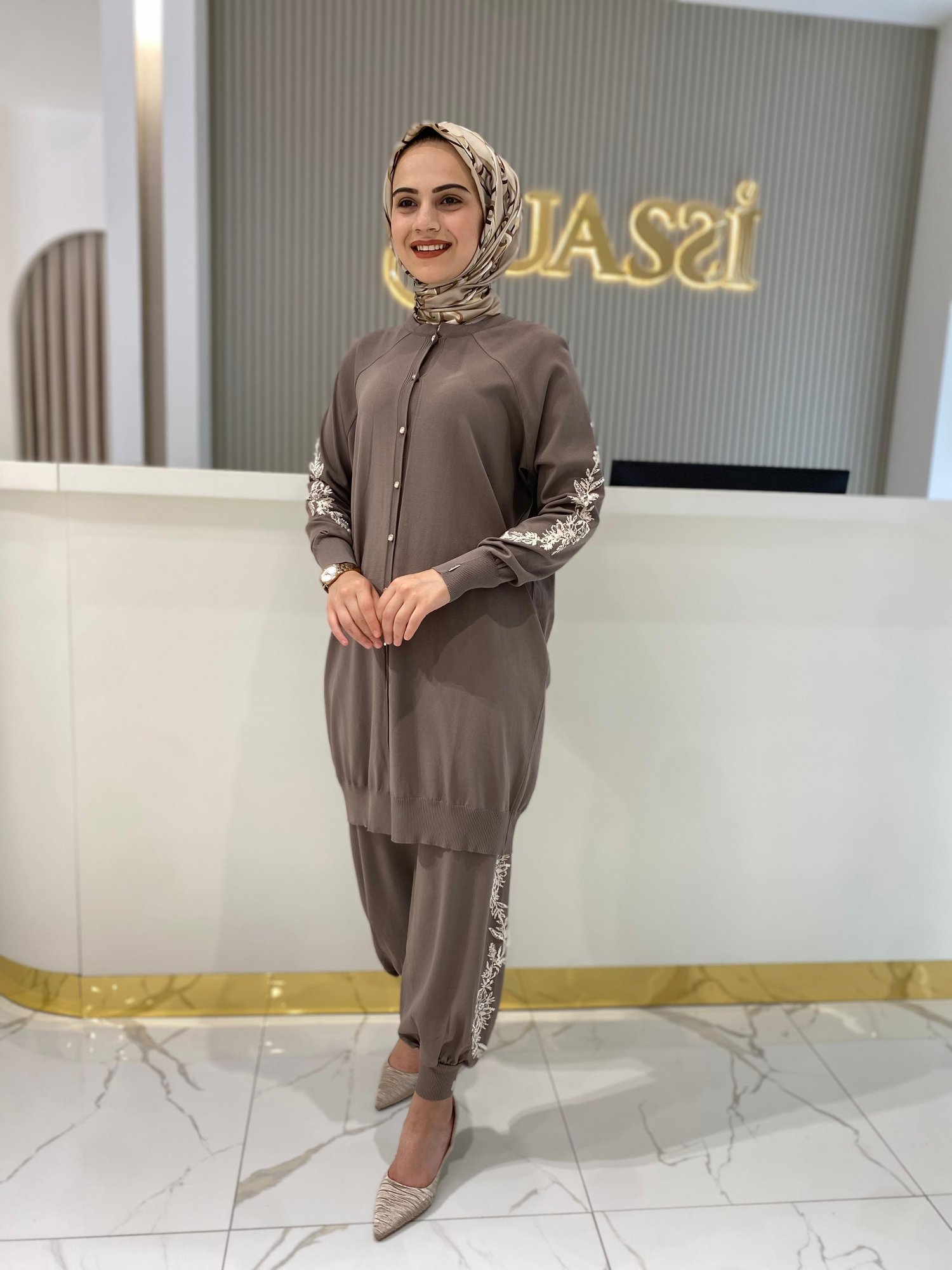 İnvee Hırka Pantolon Takımı 6846 - TAŞ