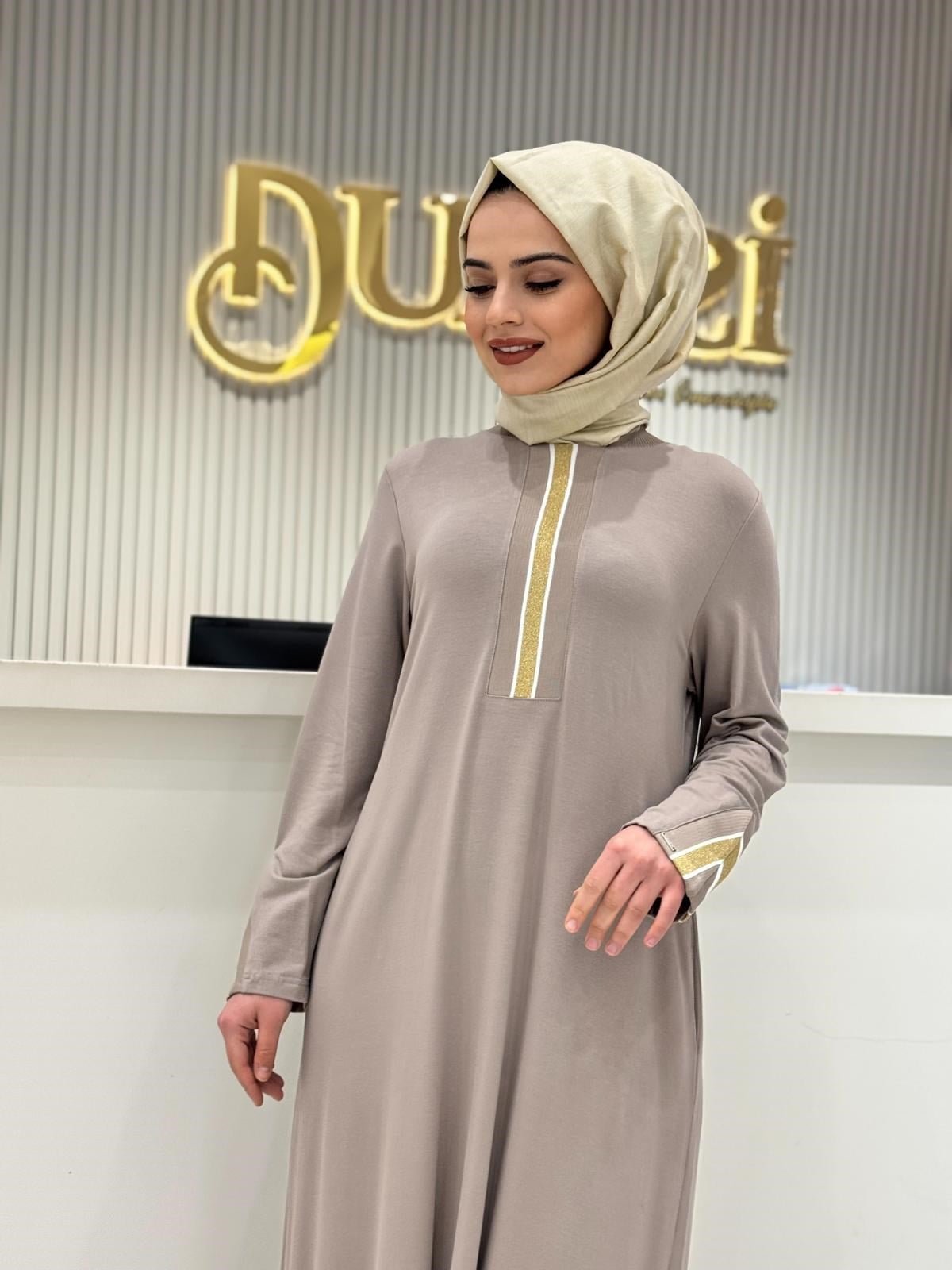 İnvee İki İplik  Elbise 6754 - TAŞ