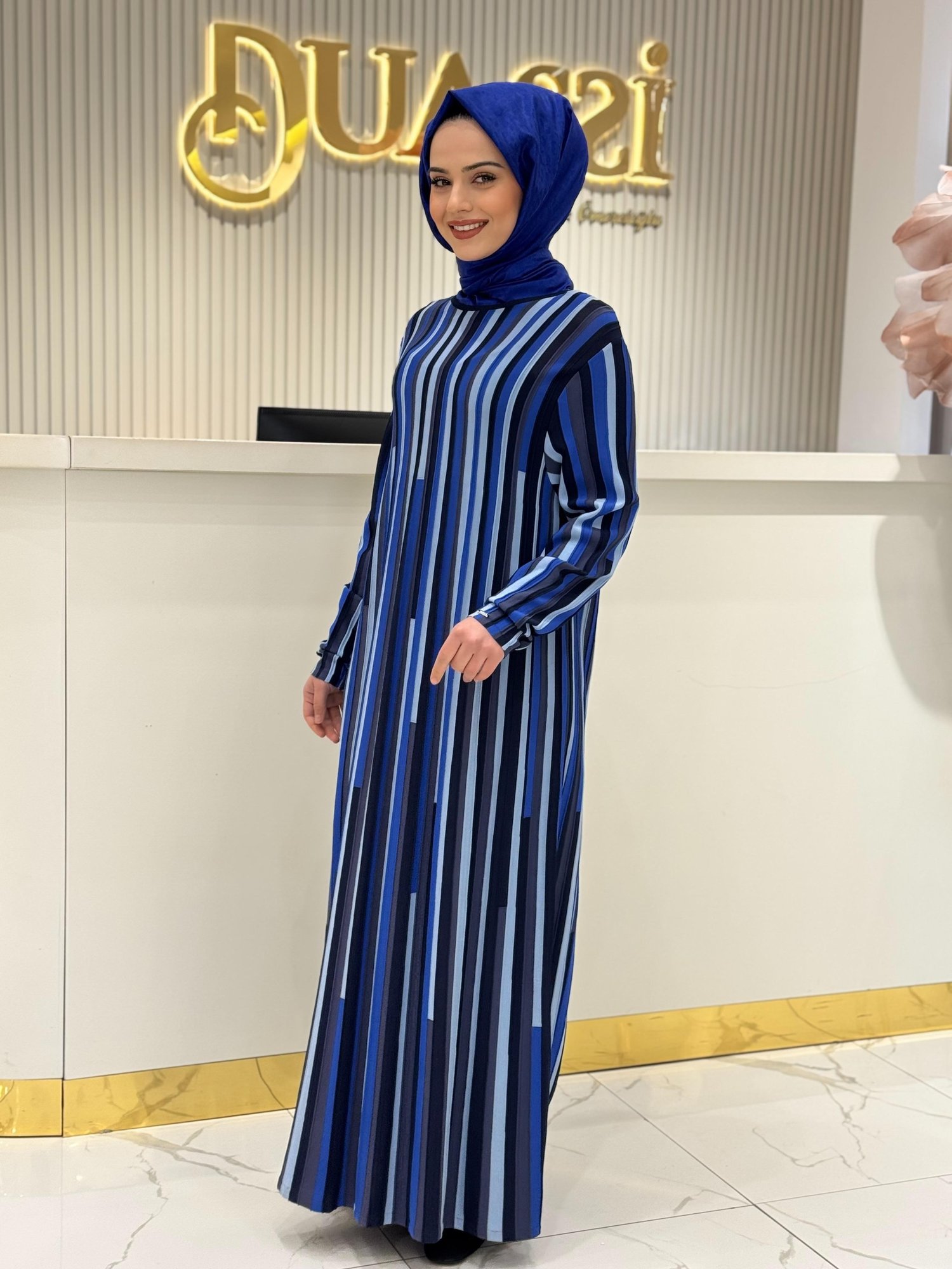 İnvee Piyano Elbise 6407 - LACİVERT