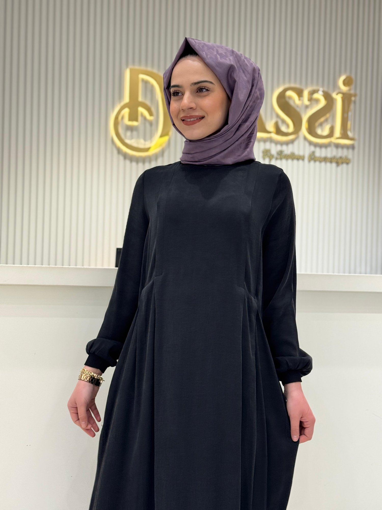 İnvee Tasarım Elbise 7013-S - SİYAH