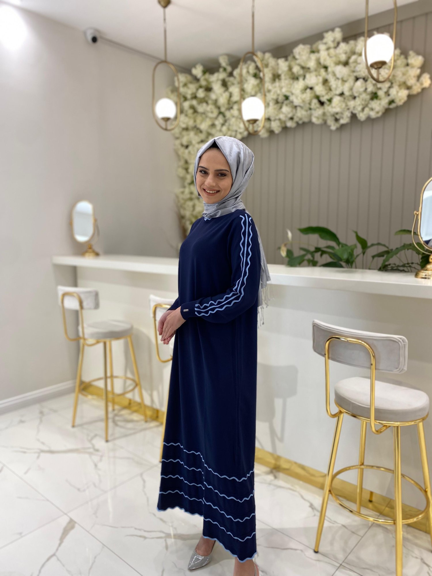 İnvee Triko Elbise 7030 - LACİVERT