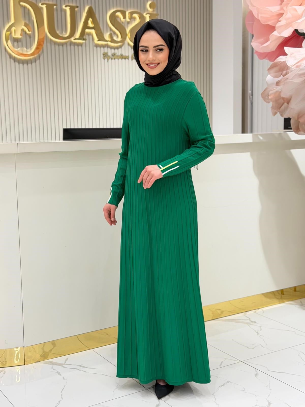 İnvee Uzun Elbise 6924 - YEŞİL