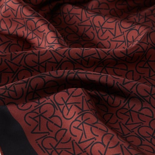 İpekevi Typo Monogram Bordo Tivil İpek Eşarp 1119 - BORDO