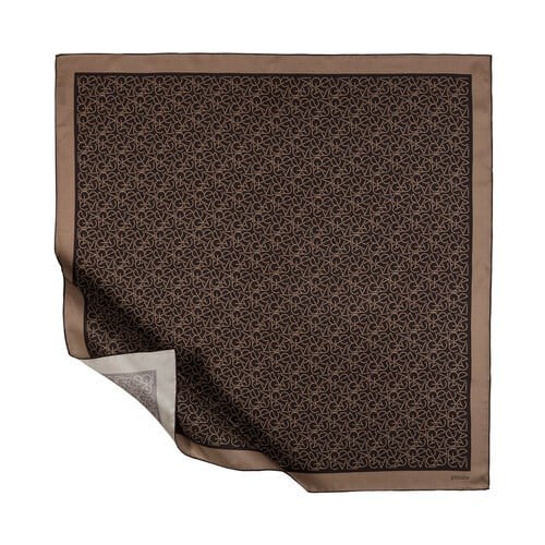 İpekevi Typo Monogram Browni Tivil İpek Eşarp 1119 - GRİ
