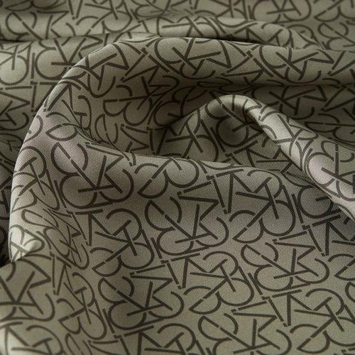 İpekevi Typo Monogram Haki Tivil İpek Eşarp 1119 - HAKİ