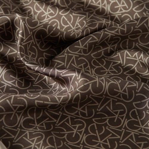 İpekevi Typo Monogram Kahverengi Tivil İpek Eşarp 1119 - KAHVE