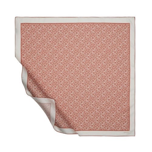 İpekevi Typo Monogram Terracotta Tivil İpek Eşarp 1119 - PEMBE