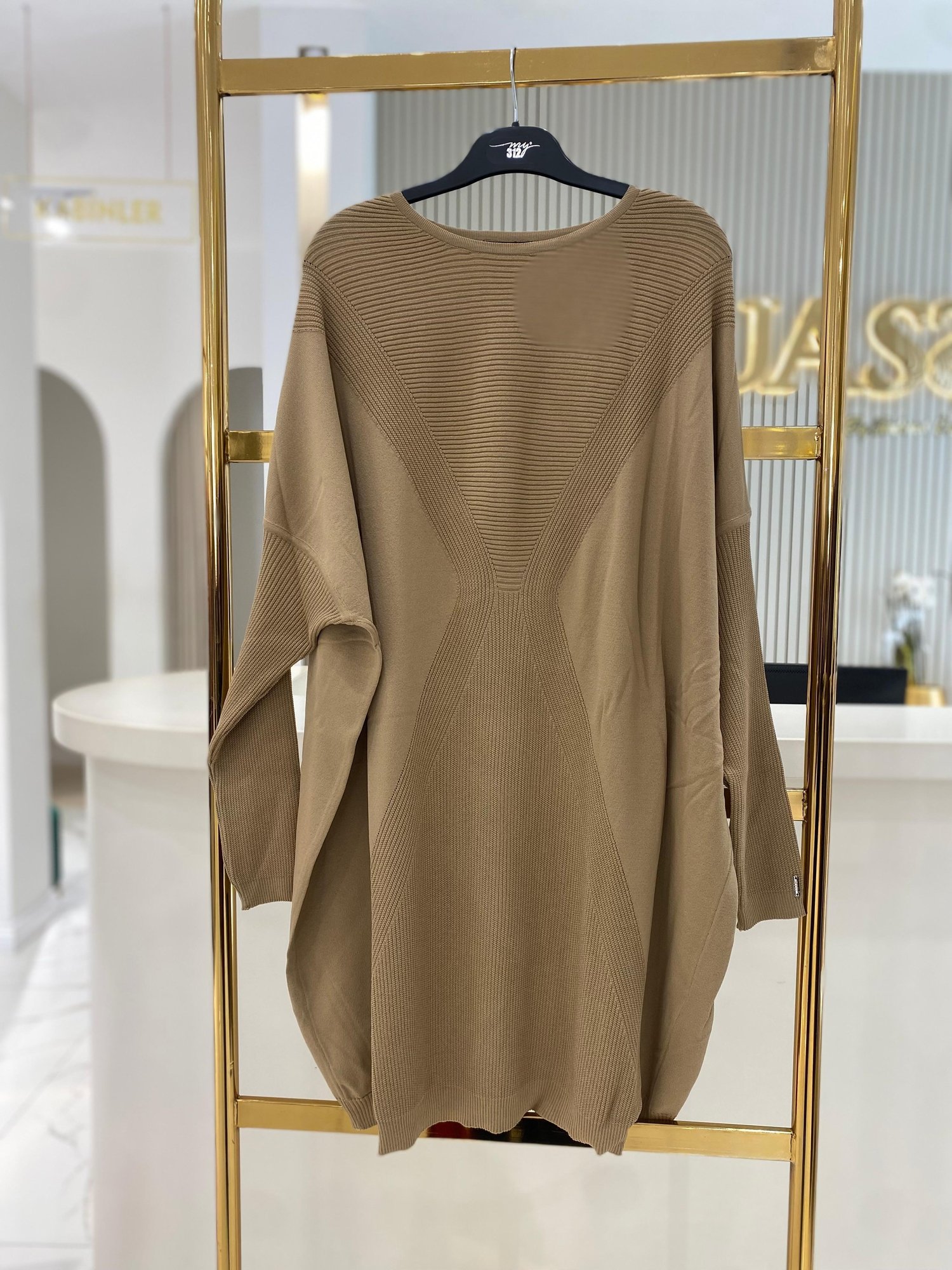 Kum Saati Yürütmeli Triko 6923-BE - BEJ