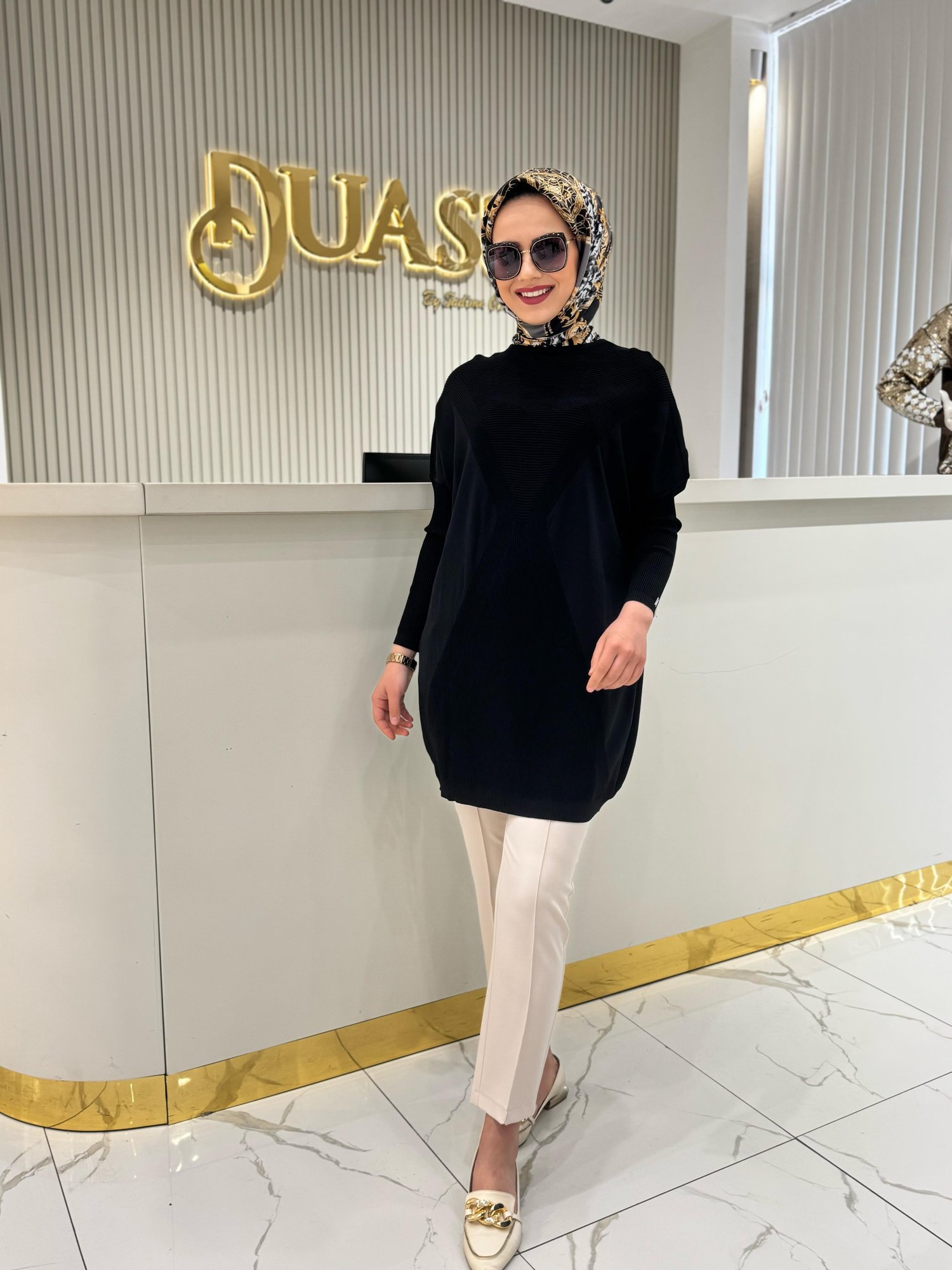 Kum Saati Yürütmeli Triko 6923-S - SİYAH